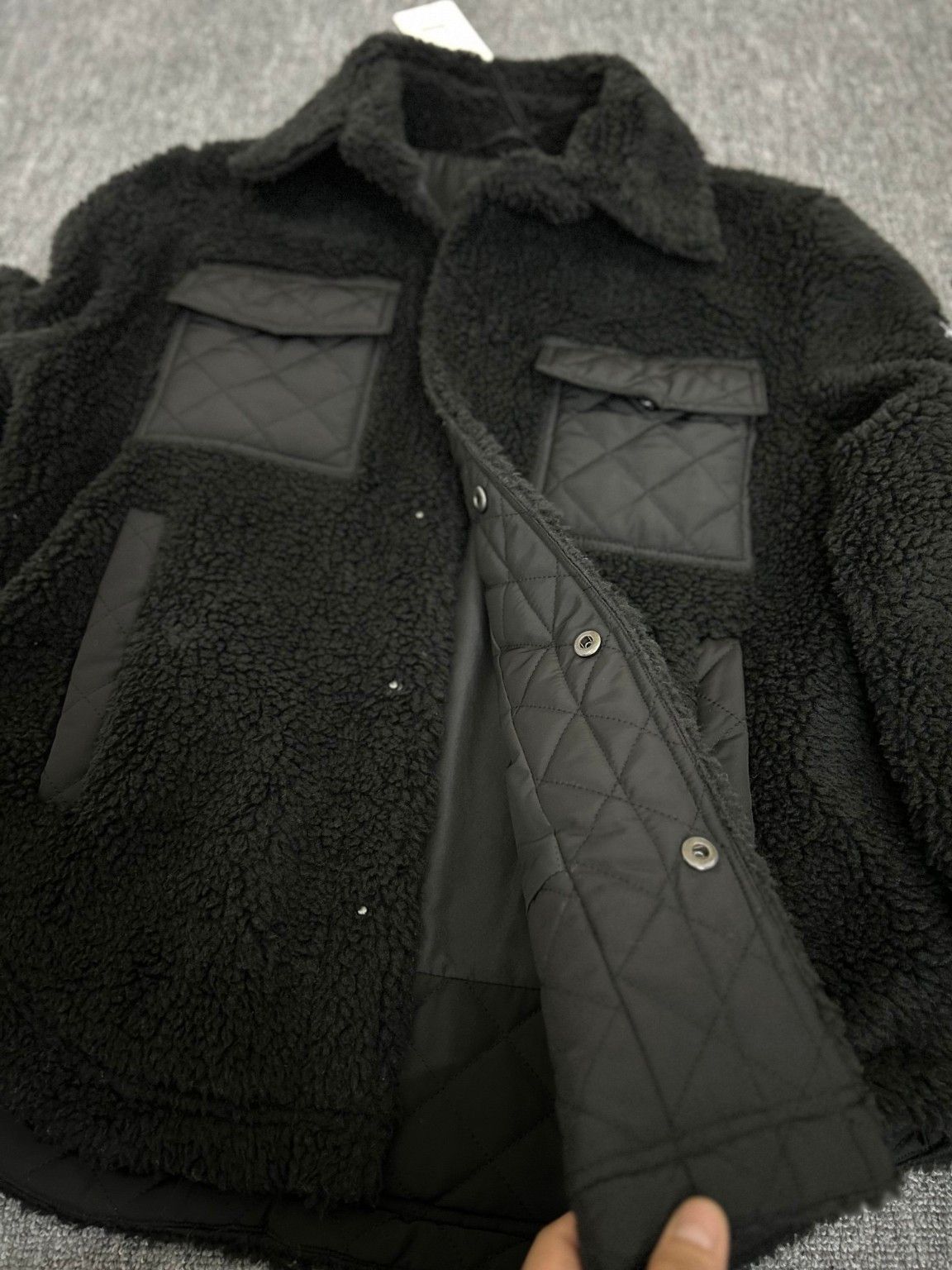 Alo Yoga Alo Yoga Black Sherpa Utility Jacket - Cozy Teddy Fleece NWT Size S / US 4 / IT 40 - 2 Thumbnail