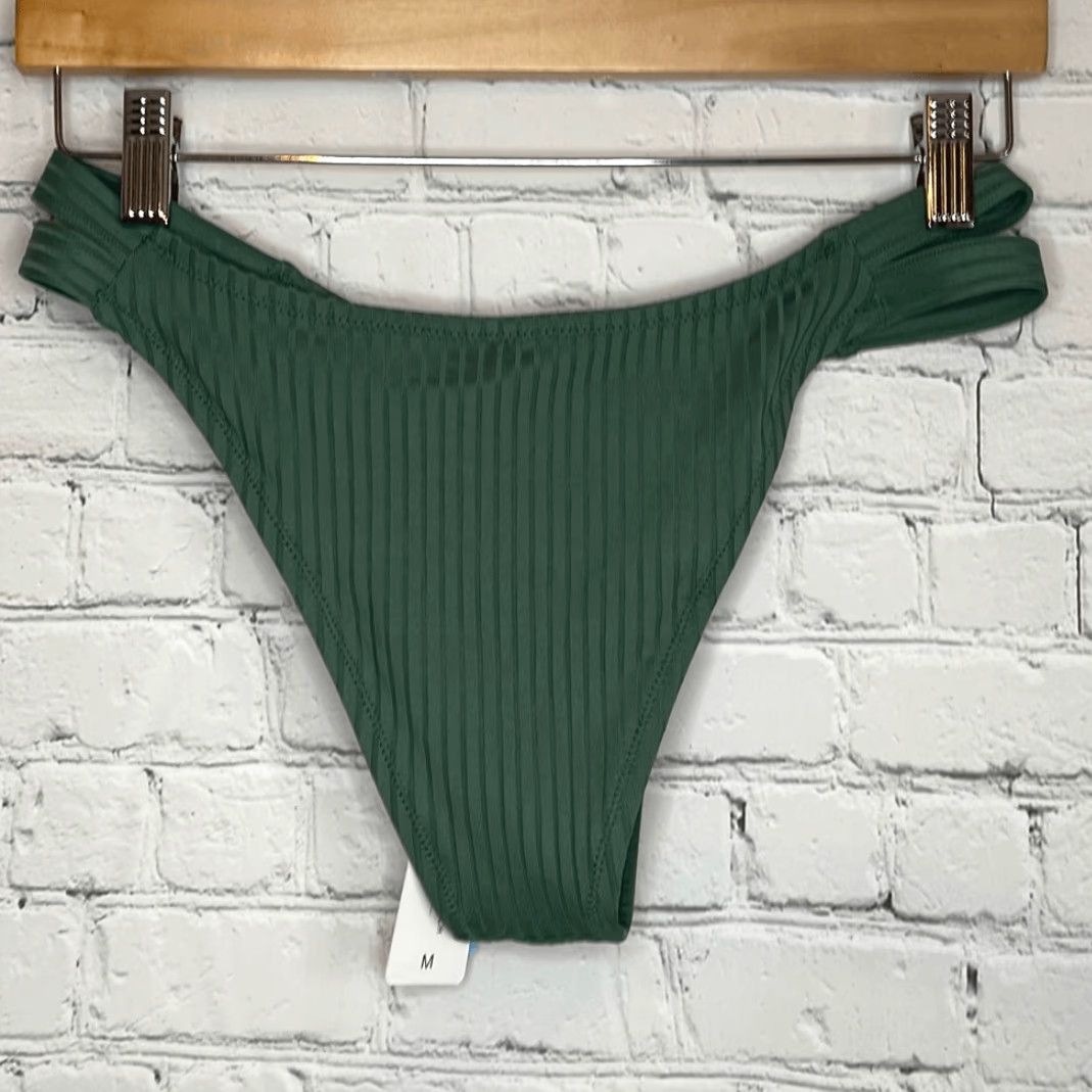 Vintage Cupshe Bikini Bottom Green Ribbed Women M NEW Size 32" / US 10 / IT 46 - 3 Thumbnail
