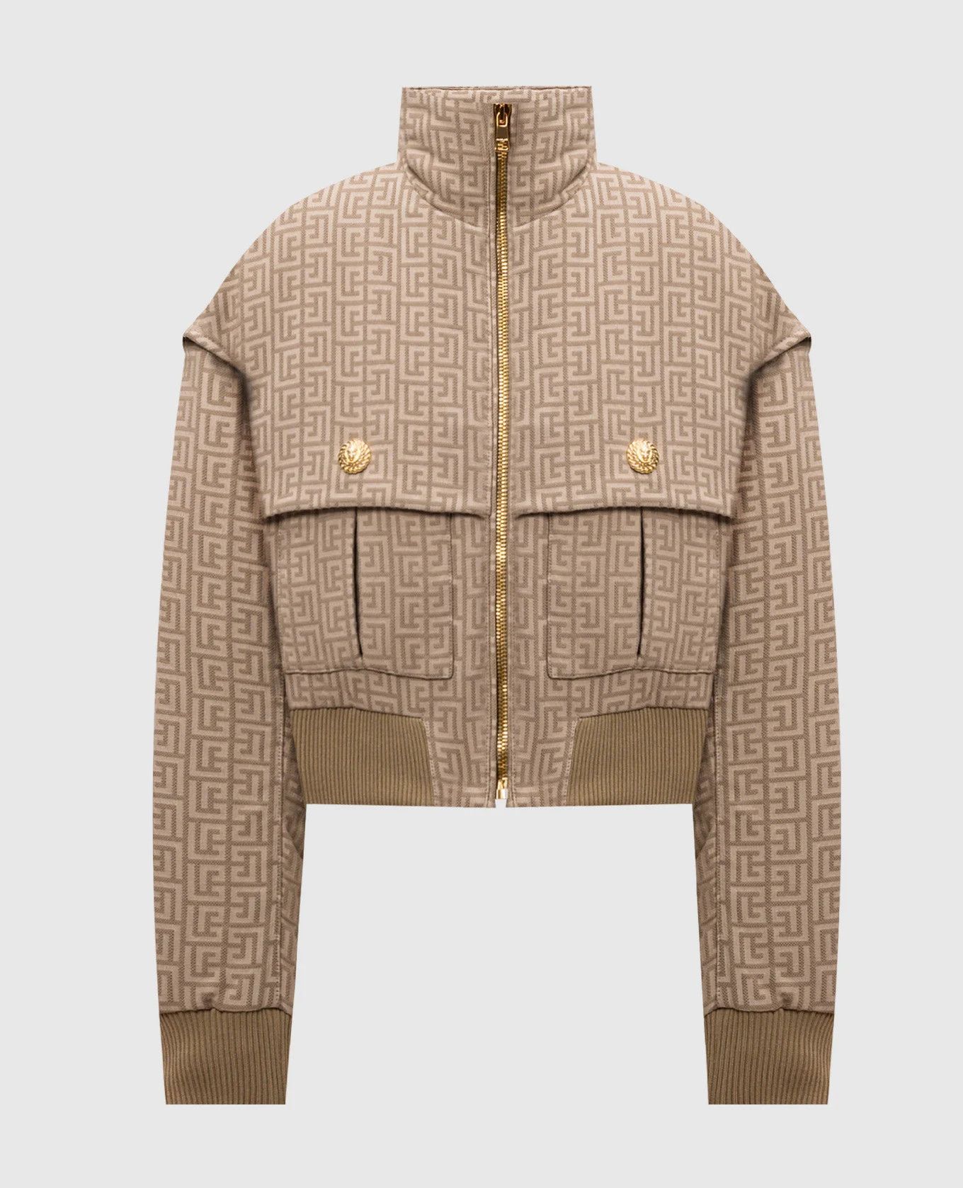 Balmain o1loc1c0526 Bomber Jacket in Beige Size XS / US 0-2 / IT 36-38 - 1 Thumbnail