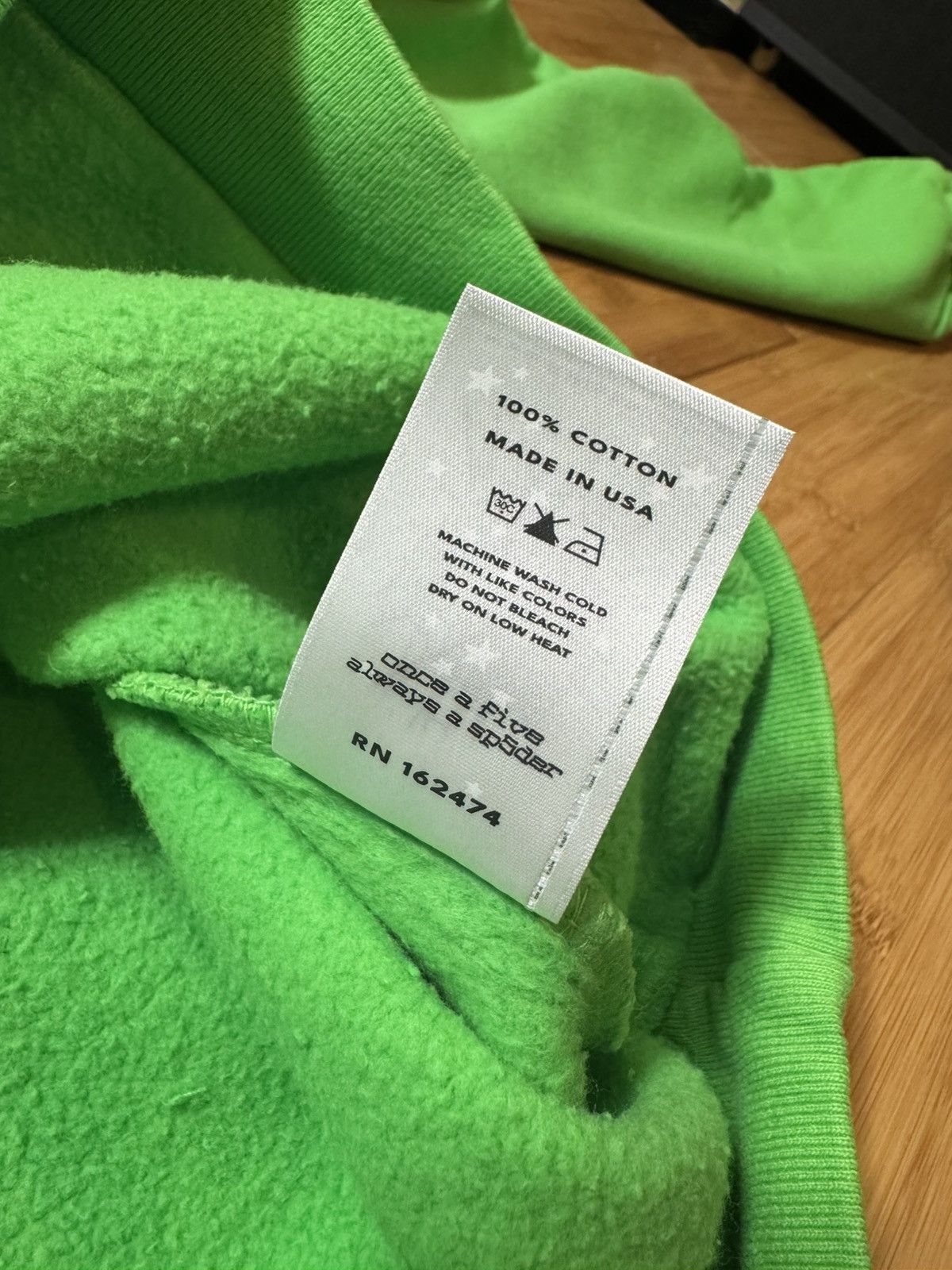 Sp5der SP5DER RHINESTONE PUNK V2 HOODIE GREEN - SIZE L Size US L / EU 52-54 / 3 - 8 Thumbnail