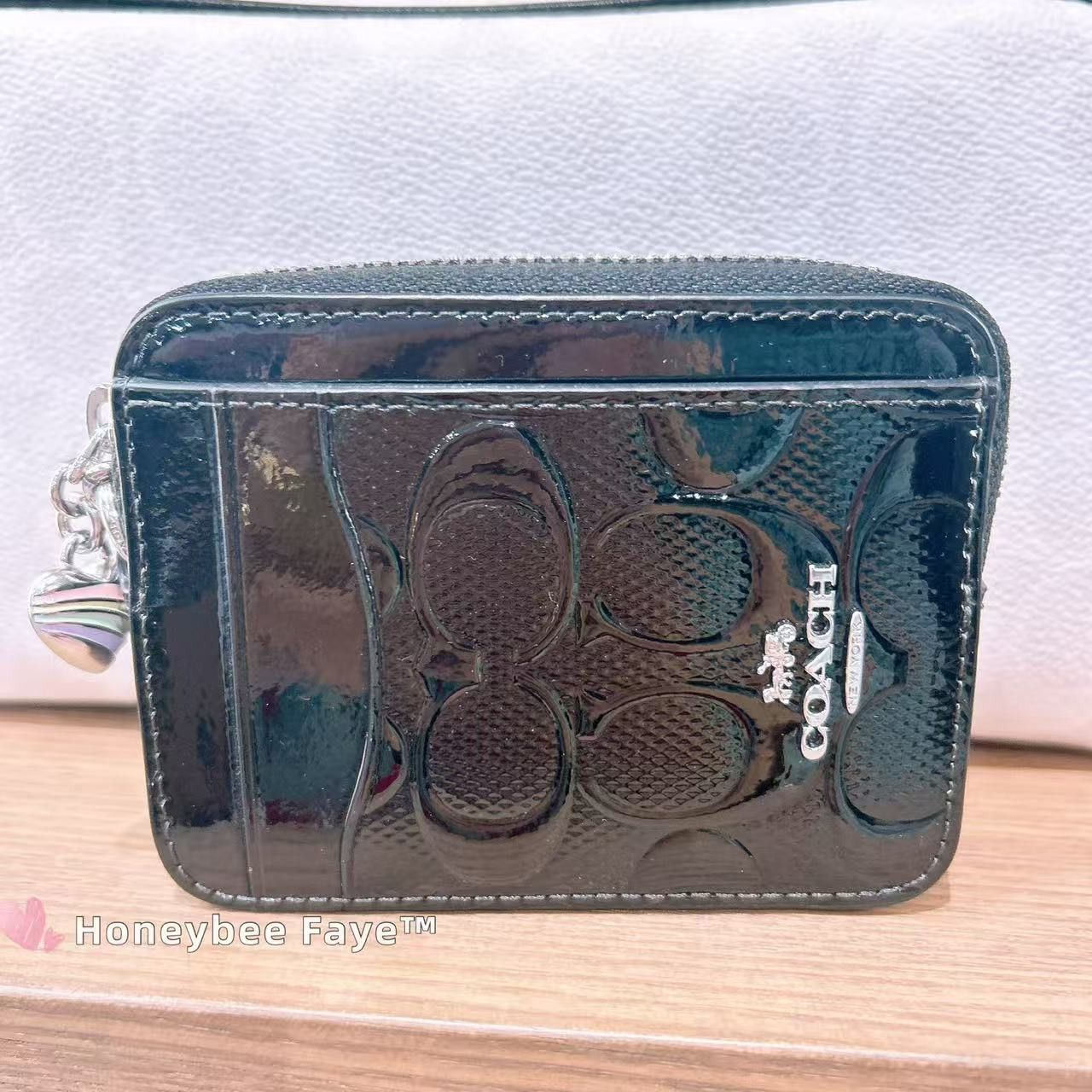 Coach Zip Card Case In Signature Leather With Heart Charm CDY73 Size ONE SIZE - 2 Thumbnail