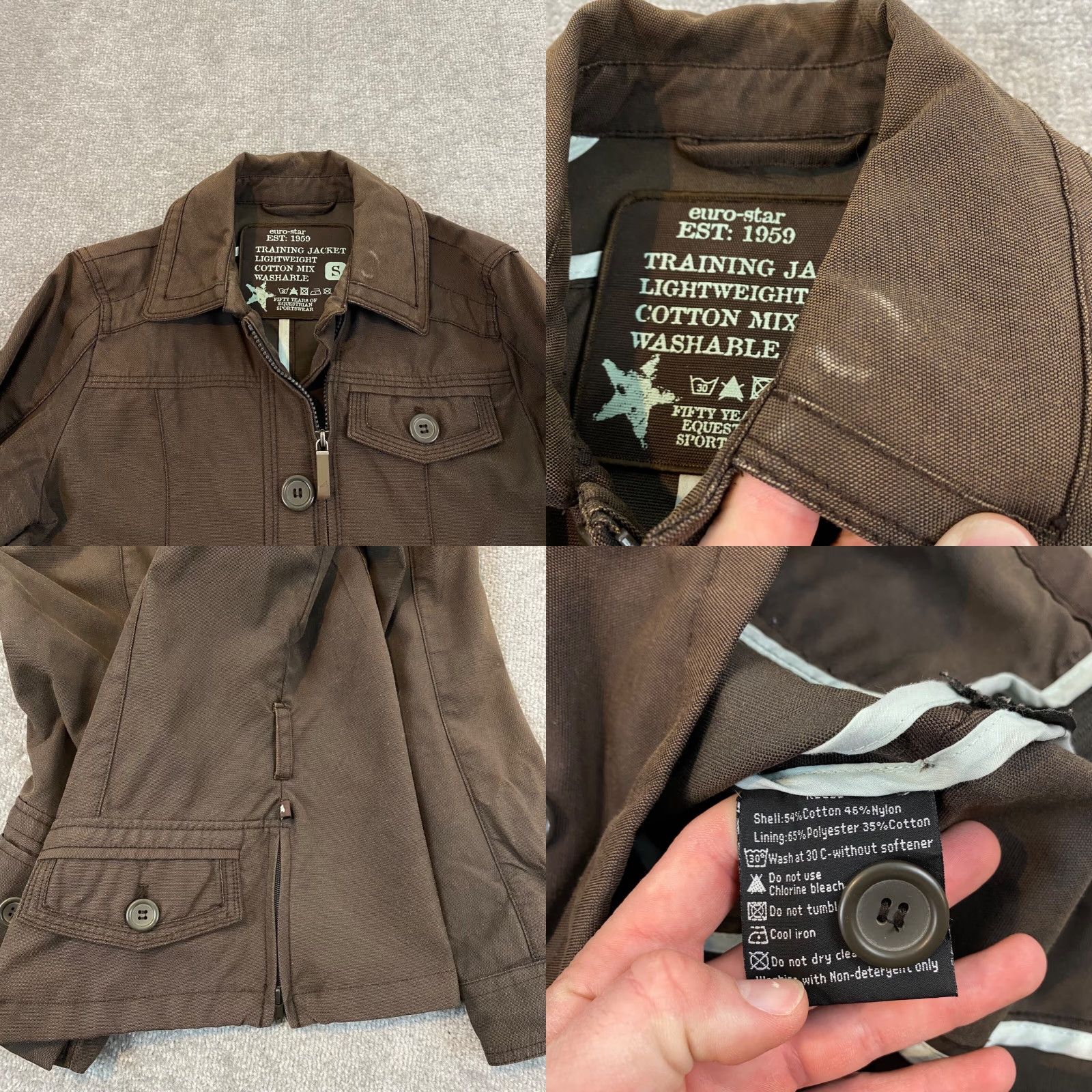 Vintage EURO-STAR Jacket Adult Small Brown EQUESTRIAN RIDING Coat Training Lightweight Womens Size S / US 4 / IT 40 - 8 Thumbnail