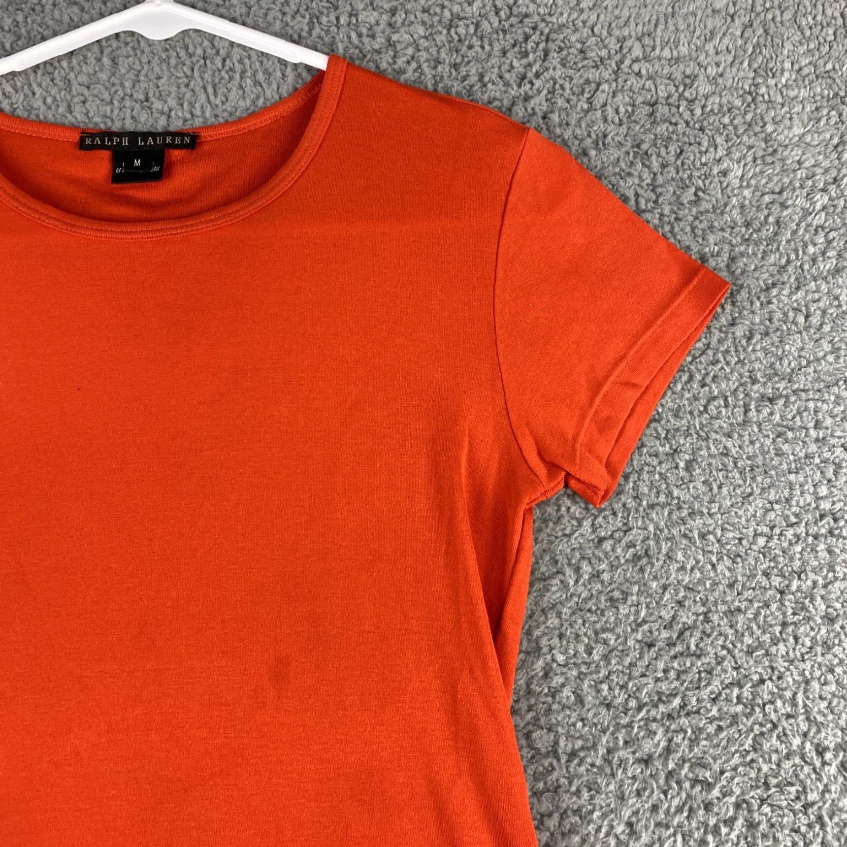Ralph Lauren Lauren Ralph Lauren Women's Orange Medium Crew Neck T-Shirt 37-47 / 37-47 / Orange / M / Crew Neck / Short Sleeve / Solid / Regular / Teens / 37-47 Size M / US 6-8 / IT 42-44 - 3 Thumbnail