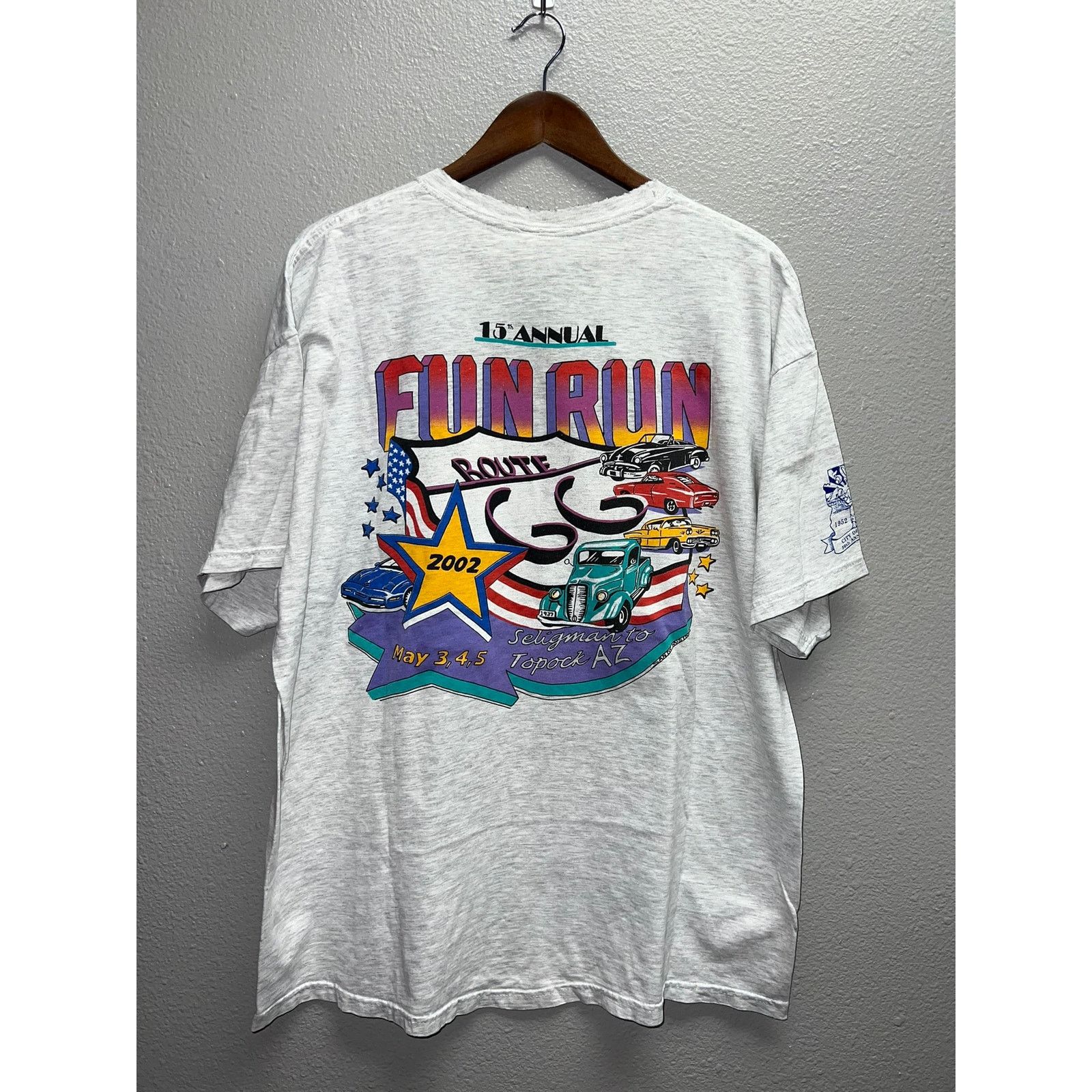 Hanes Vintage Route 66 Shirt 15th Annual Fun Run Arizona Car Tee Size US XL / EU 56 / 4 - 1 Thumbnail
