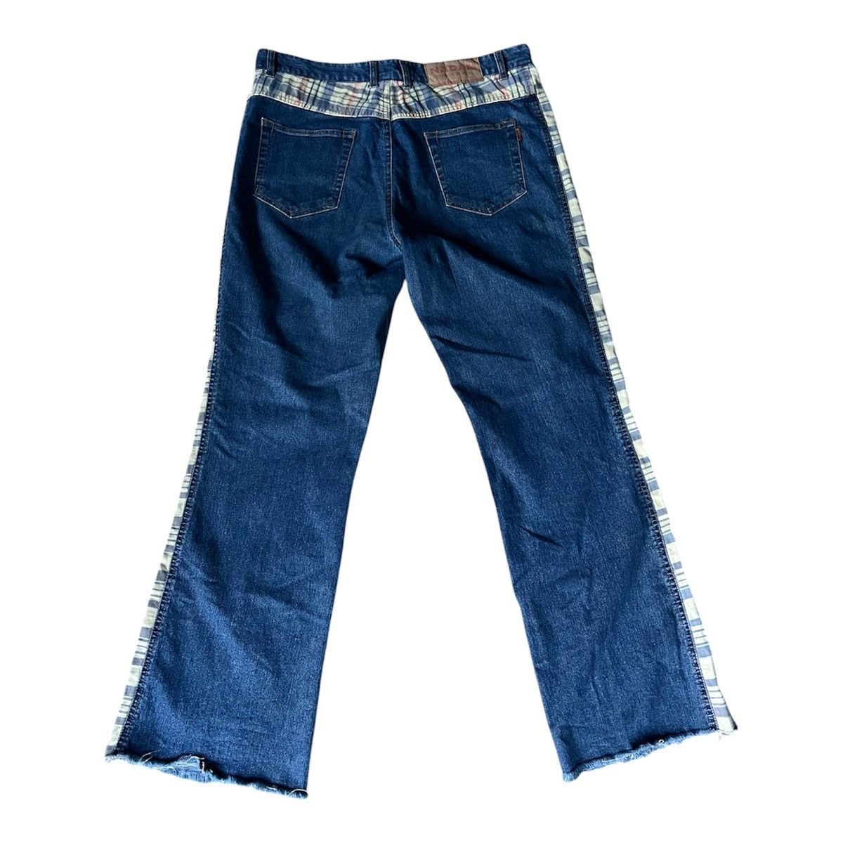 Yasuyuki Ishii Japanesse Nadam Plaid Panel Flare Denim Jeans Size US 32 / EU 48 - 3 Thumbnail