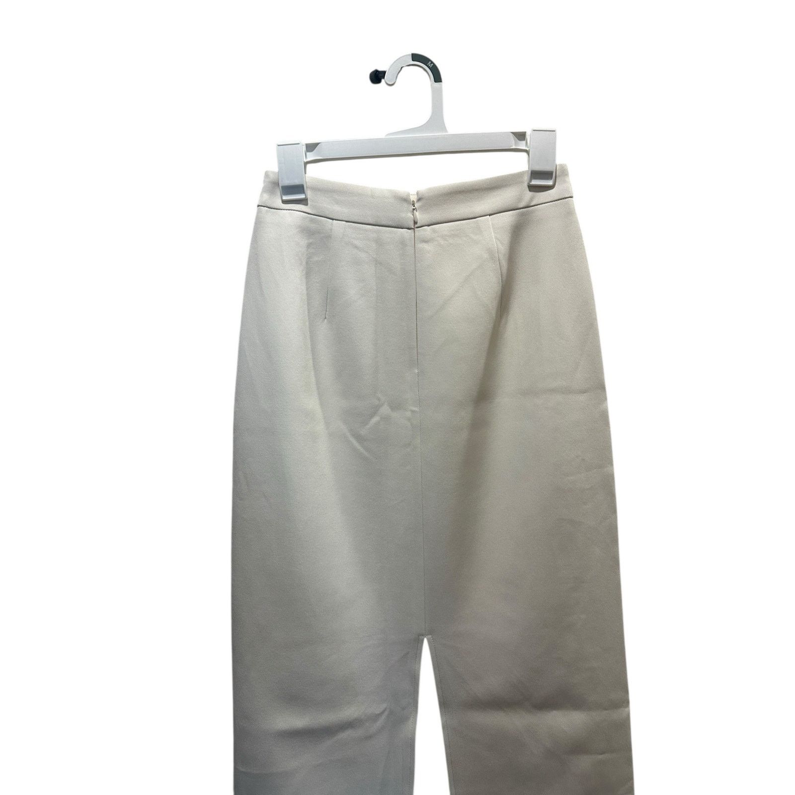 Other Commense Women's White Embroidered Hem Zip Solid Midi Skirt Size 26" / US 2 / IT 38 - 4 Thumbnail