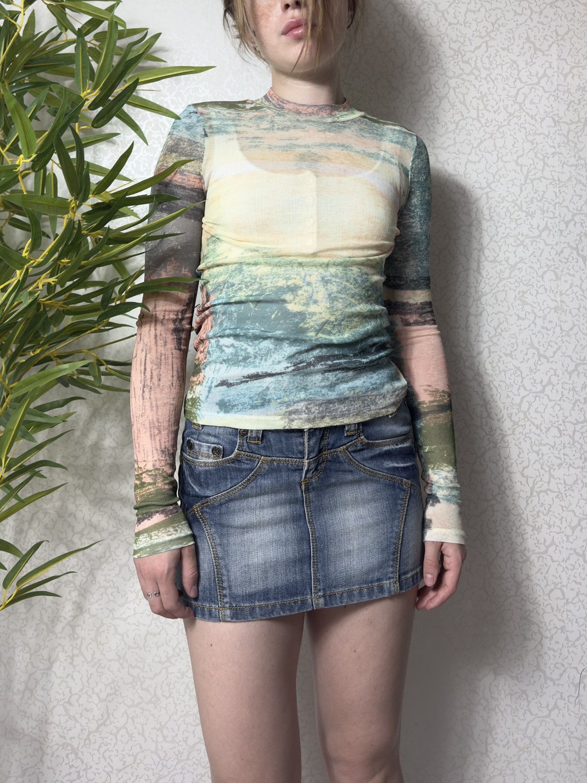 Vintage VINTAGE PRINTED MESH LONGSLEEVE Size S / US 4 / IT 40 - 2 Thumbnail