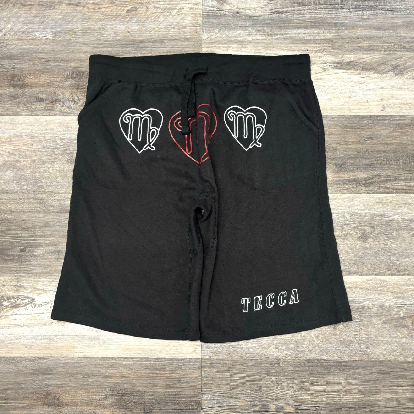 Vintage Lil Tecca Merch Out Of Love Black White Mens 2XL Sweat Shorts Size US 39 - 2 Thumbnail