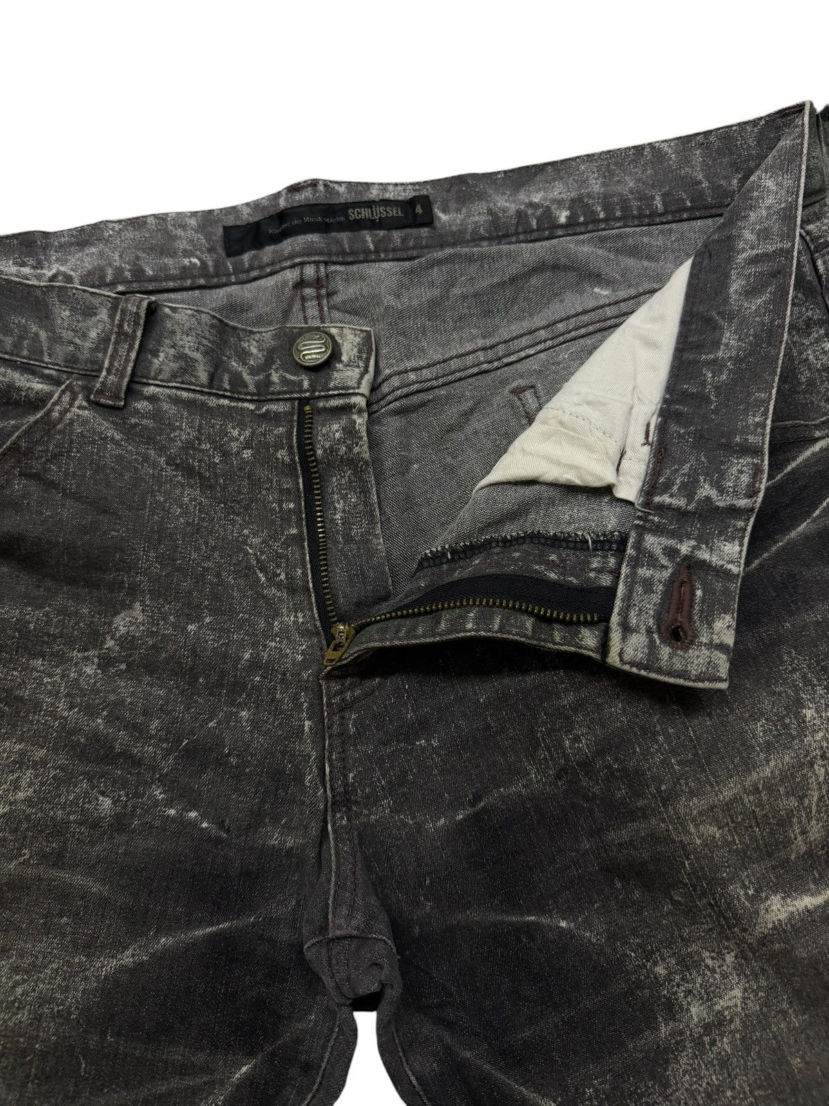 Schlussel Rare Vintage Schlüssel Japan Acid Wash Distressed Denim W35 Size US 35 - 8 Thumbnail