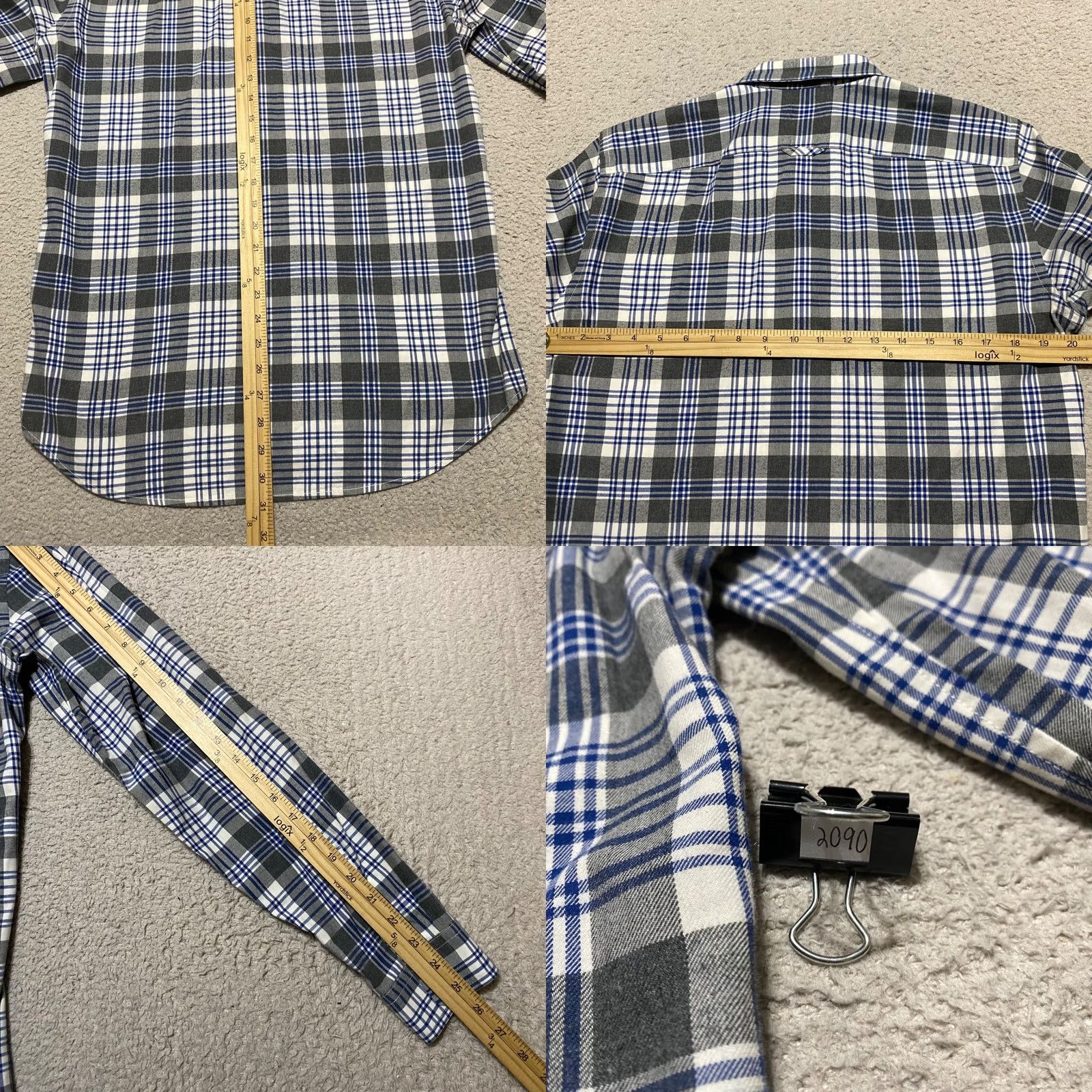 Vince Vince Mens Small Shirt Multicolor Plaid Long Sleeve Button-Front 100% Cotton Size US S / EU 44-46 / 1 - 8 Thumbnail