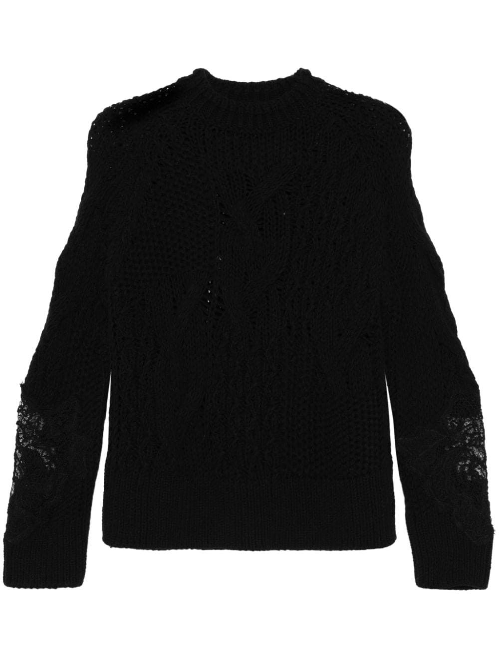 Ermanno Scervino EMBROIDERED WOOL SWEATER Size S / US 4 / IT 40 - 1 Thumbnail