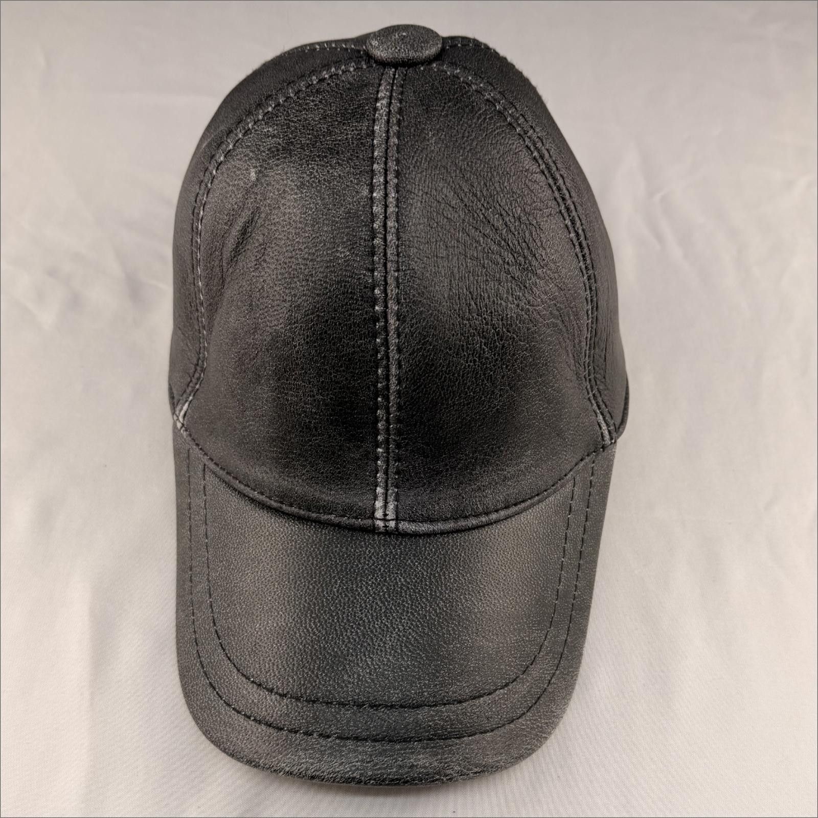 Other NEW Black Leather Baseball Cap - Premium Hat 078 Size ONE SIZE - 2 Thumbnail