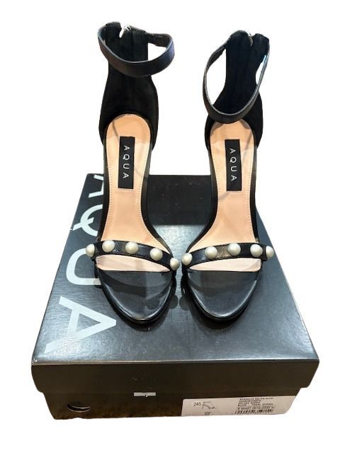AQUA Salto Alto Pearl Stiletto Heels in Black Size US 6 / IT 36 - 1 Thumbnail