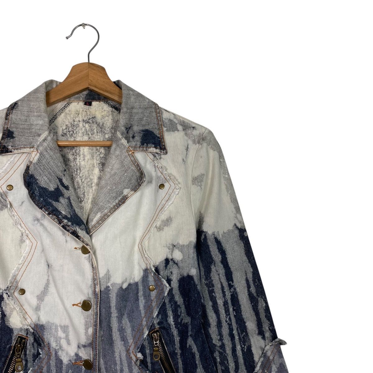 Japanese Brand Vintage Y2K ICHIOKU Fairy Grunge Cropped Denim Jacket Size US L / EU 52-54 / 3 - 5 Thumbnail