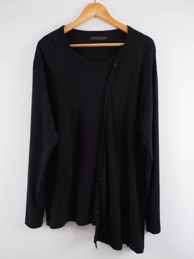 Yohji Yamamoto Black Wool Long Sleeve Top by Yohji Yamamoto Size US M / EU 48-50 / 2 - 1 Thumbnail