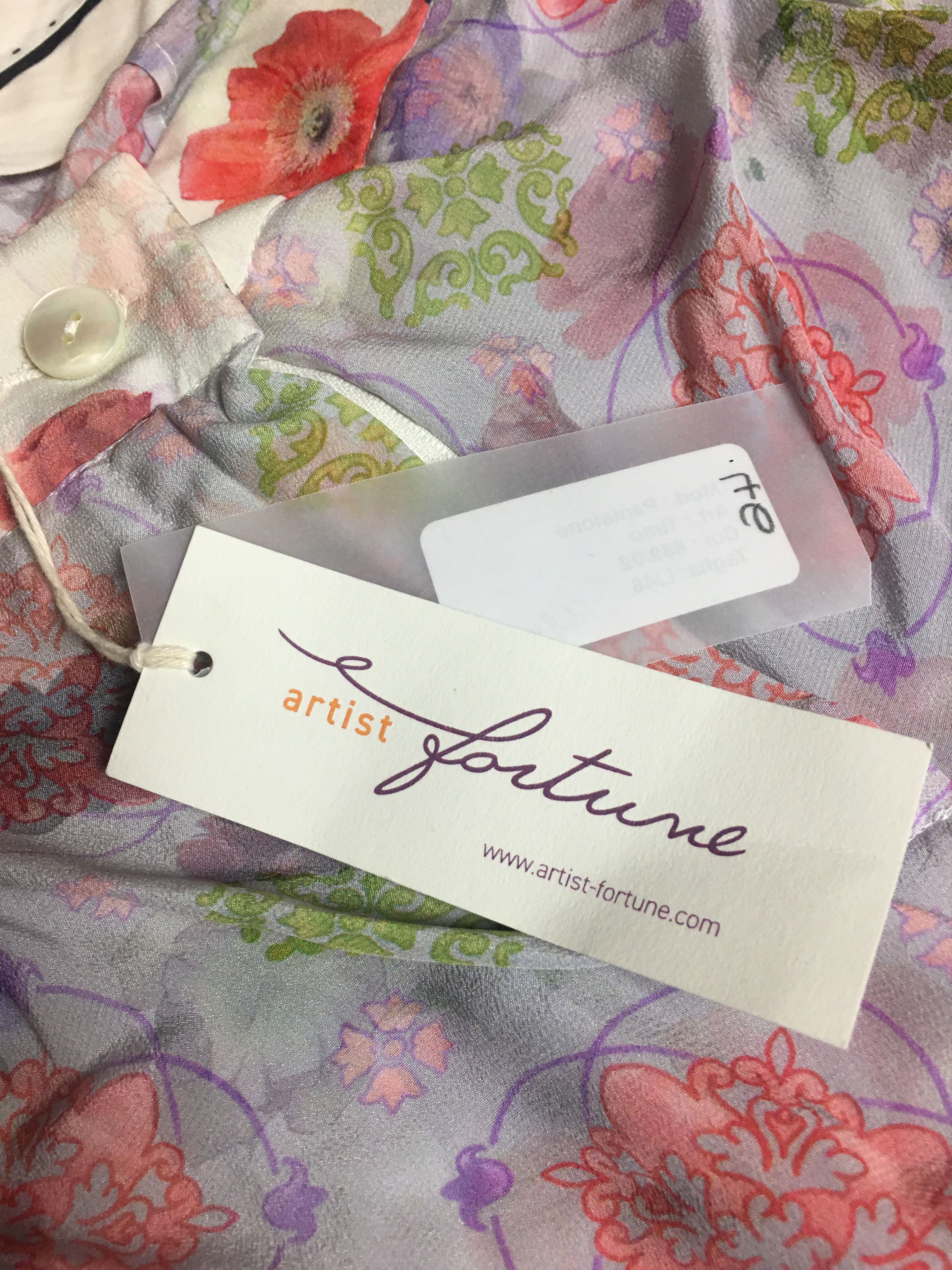 Other Artist Fortune New Silk 3/4 Palas Trousers Pants L /IT 46 Size 32" / US 10 / IT 46 - 8 Thumbnail