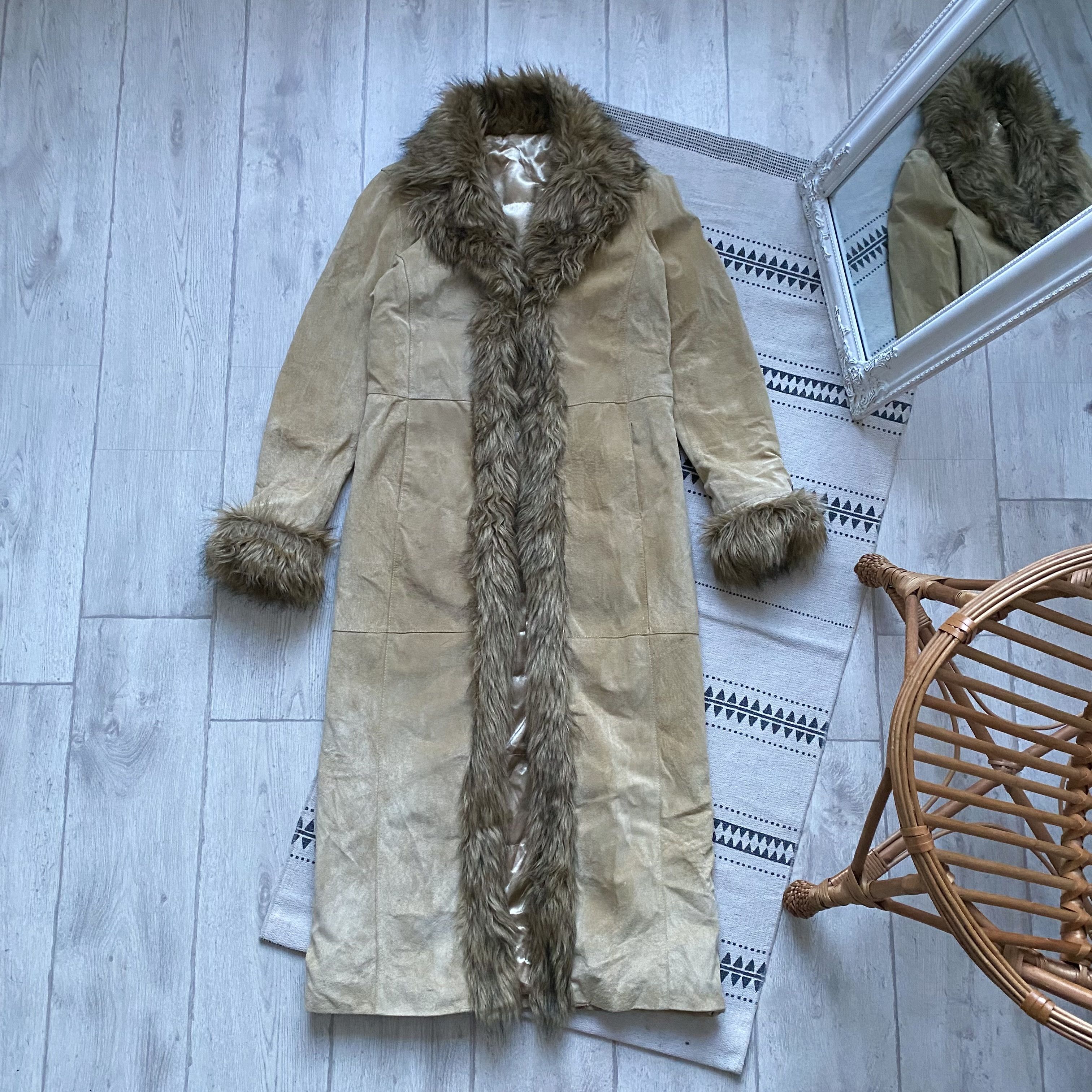 If Six Was Nine Vintage 90s Real Suede with Faux Fur Maxi Coat Y2K japanese Size L / US 10 / IT 46 - 1 Thumbnail