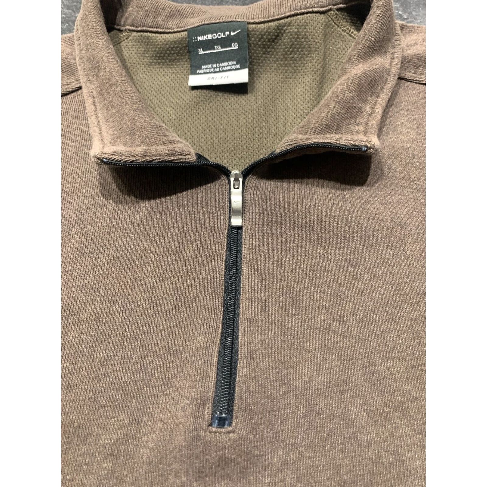 Nike Nike Golf Pullover Mens XL Brown Dri-Fit 1/4 Zip Mock Neck Casual Sportswear Size US XL / EU 56 / 4 - 4 Thumbnail