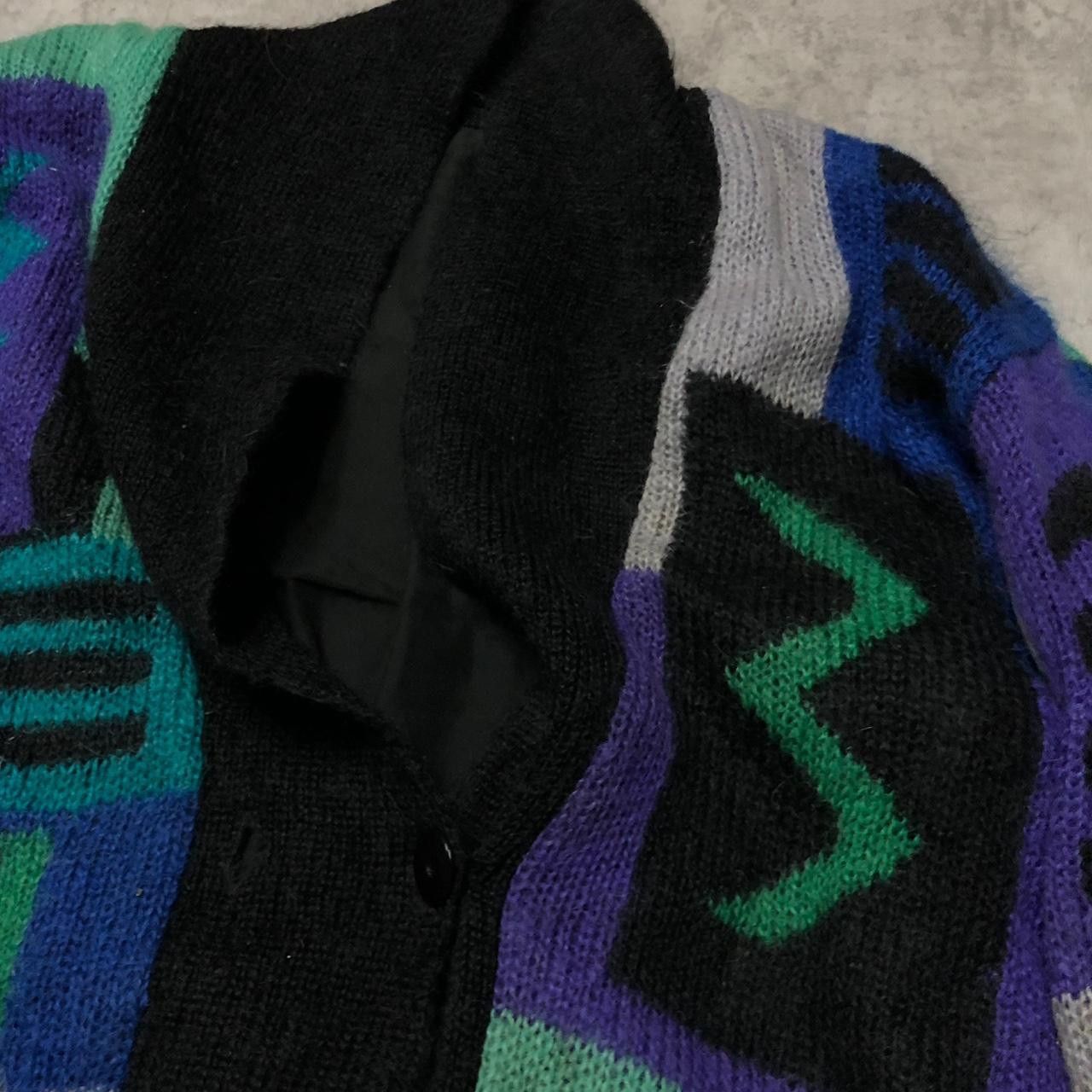 Other 80s vintage abstract patterned cardigan with 3D embroidery Size US M / EU 48-50 / 2 - 5 Thumbnail