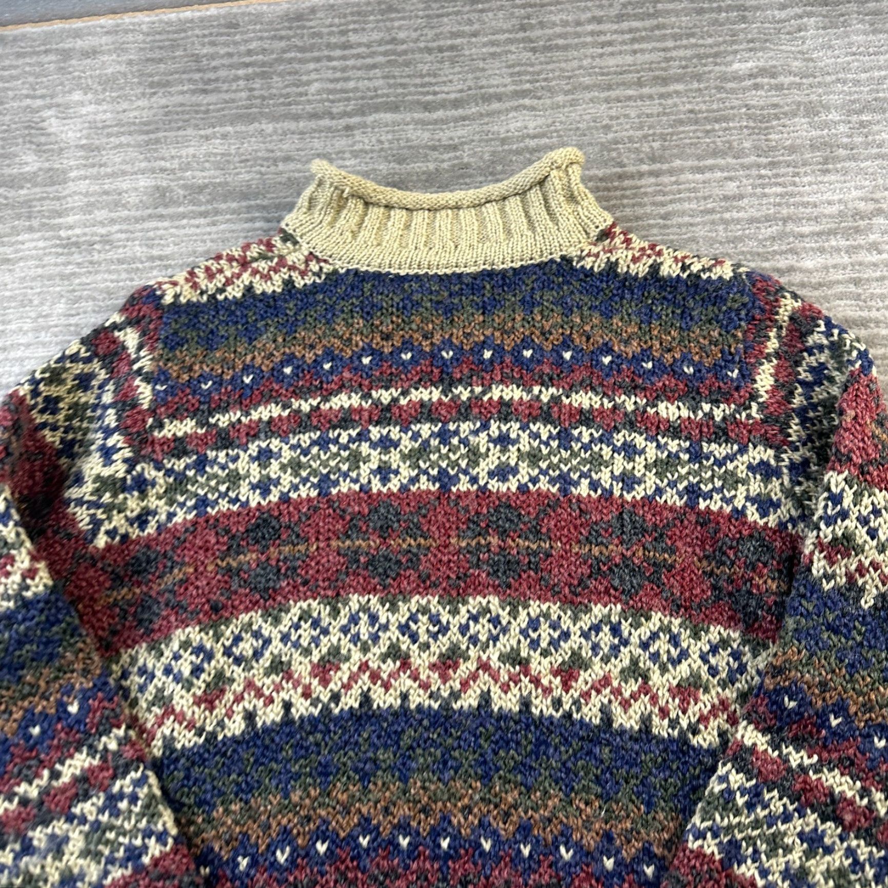 Vintage VINTAGE Carolyn Taylor Sweater Womens Small Fair Isle Nordic Knit Roll Neck Size S / US 4 / IT 40 - 5 Thumbnail