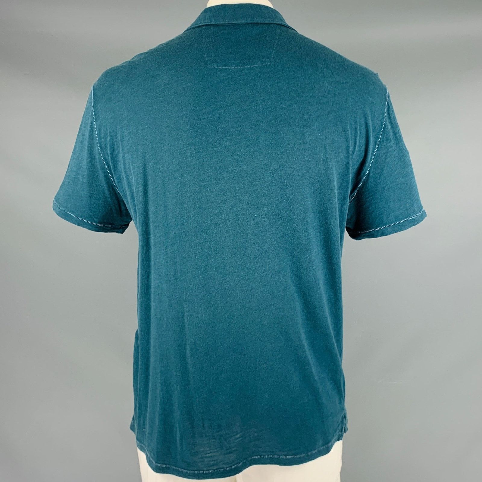John Varvatos JOHN VARVATOS * U.S.A. Size L Teal Cotton Buttoned Polo Size US L / EU 52-54 / 3 - 4 Thumbnail