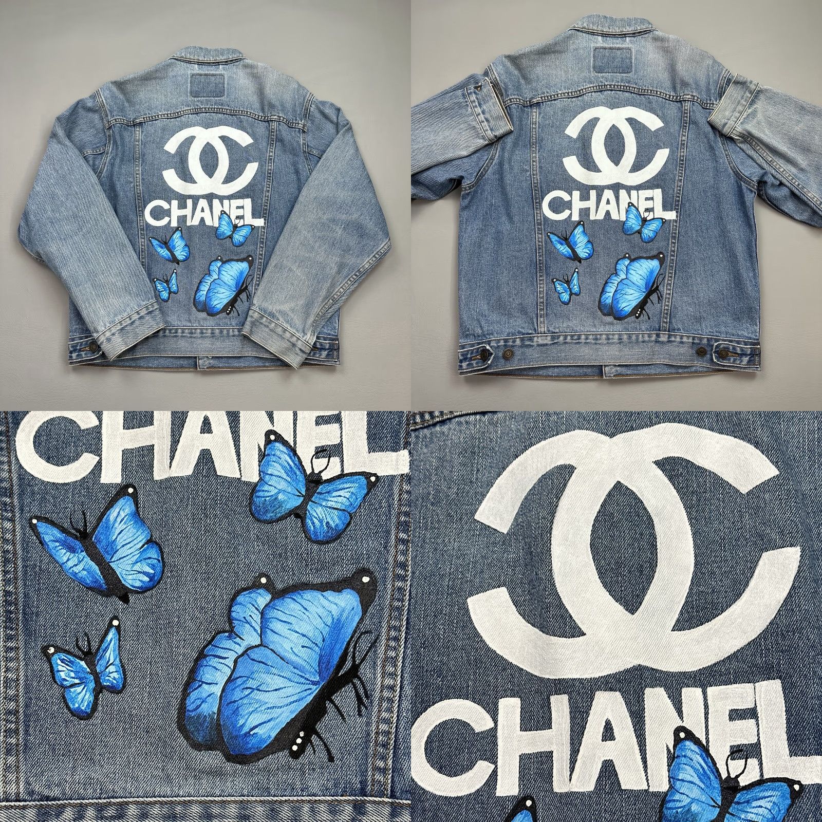 Levi's VINTAGE Levi's Trucker Jacket Denim Blue Butterflies 70507 Mens Medium Classic Style Biker Outdoor */ Size US M / EU 48-50 / 2 - 9 Thumbnail