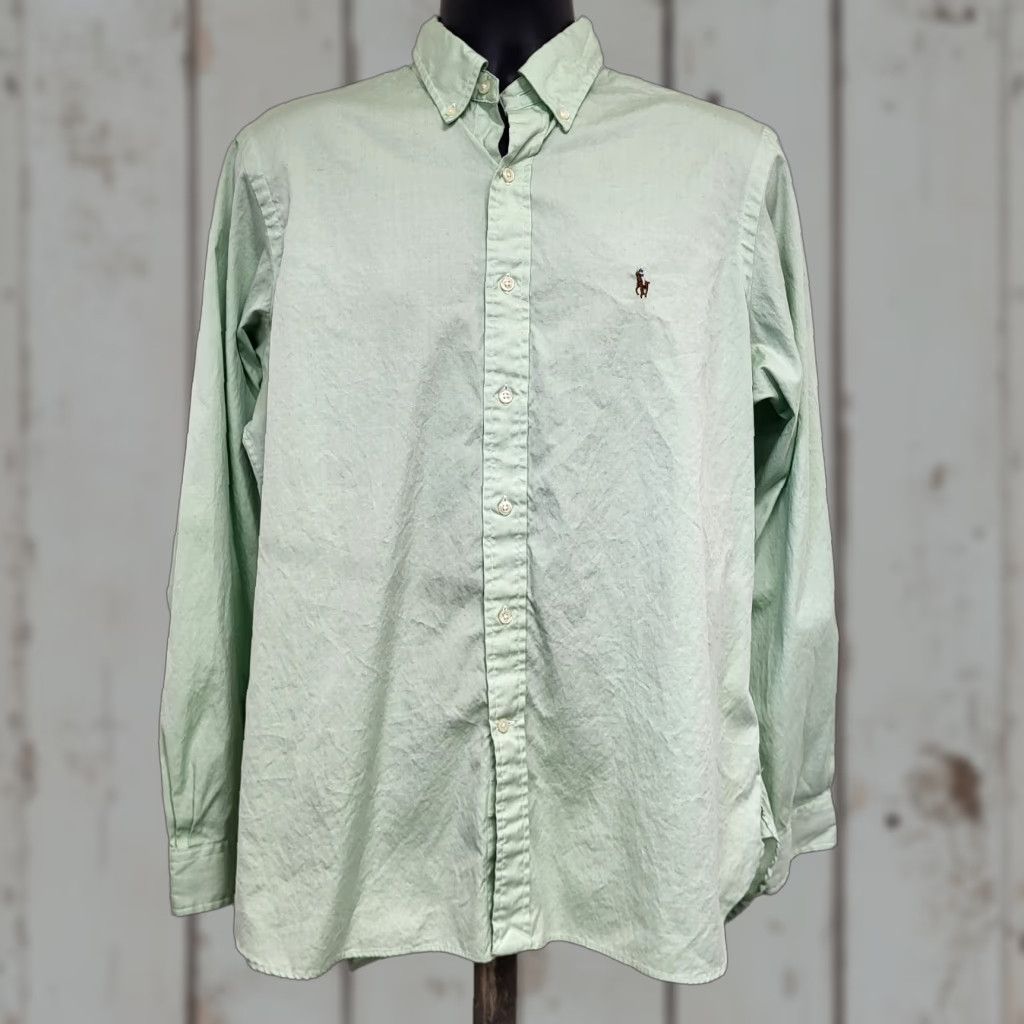 Ralph Lauren Ralph Lauren Shirt Mens 16 1/2 /42 Light Mint Green Long Sleeve Button-Down Pony Embroidered Classic Flex Size US L / EU 52-54 / 3 - 1 Thumbnail