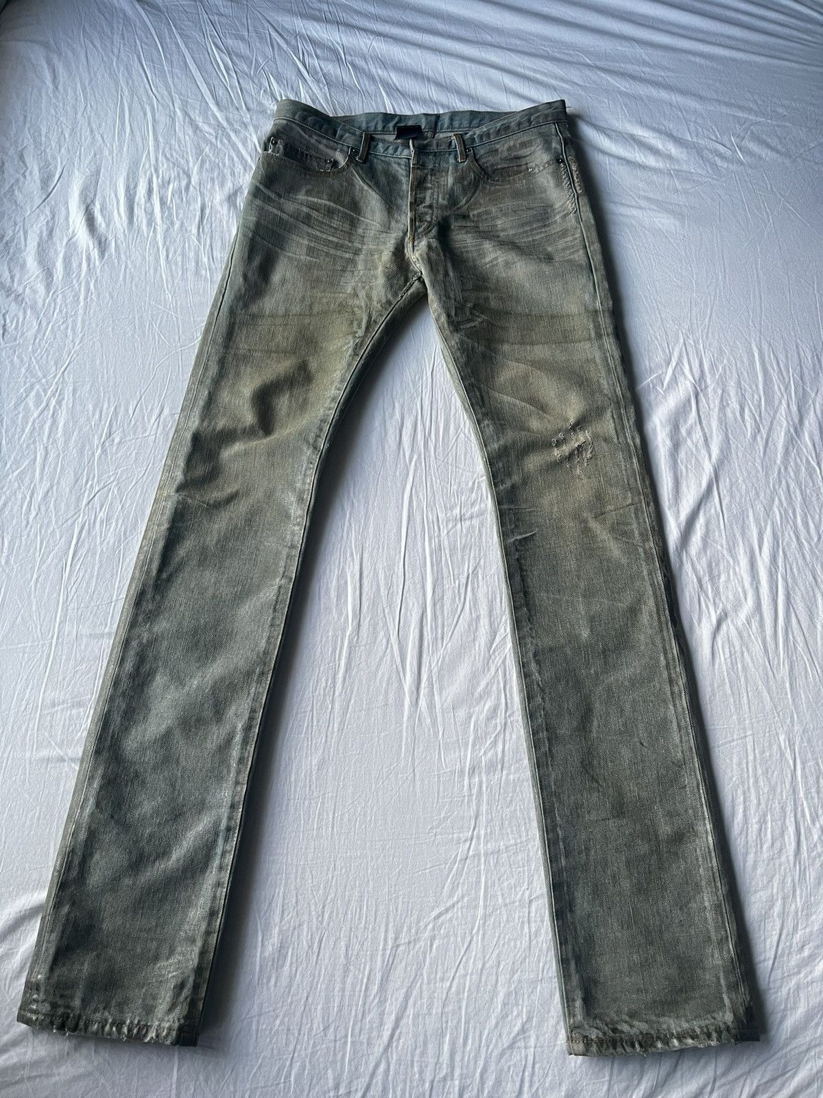 Dior Dior SS04 Waxed Bleu Claire Denim Size US 29 - 1 Thumbnail