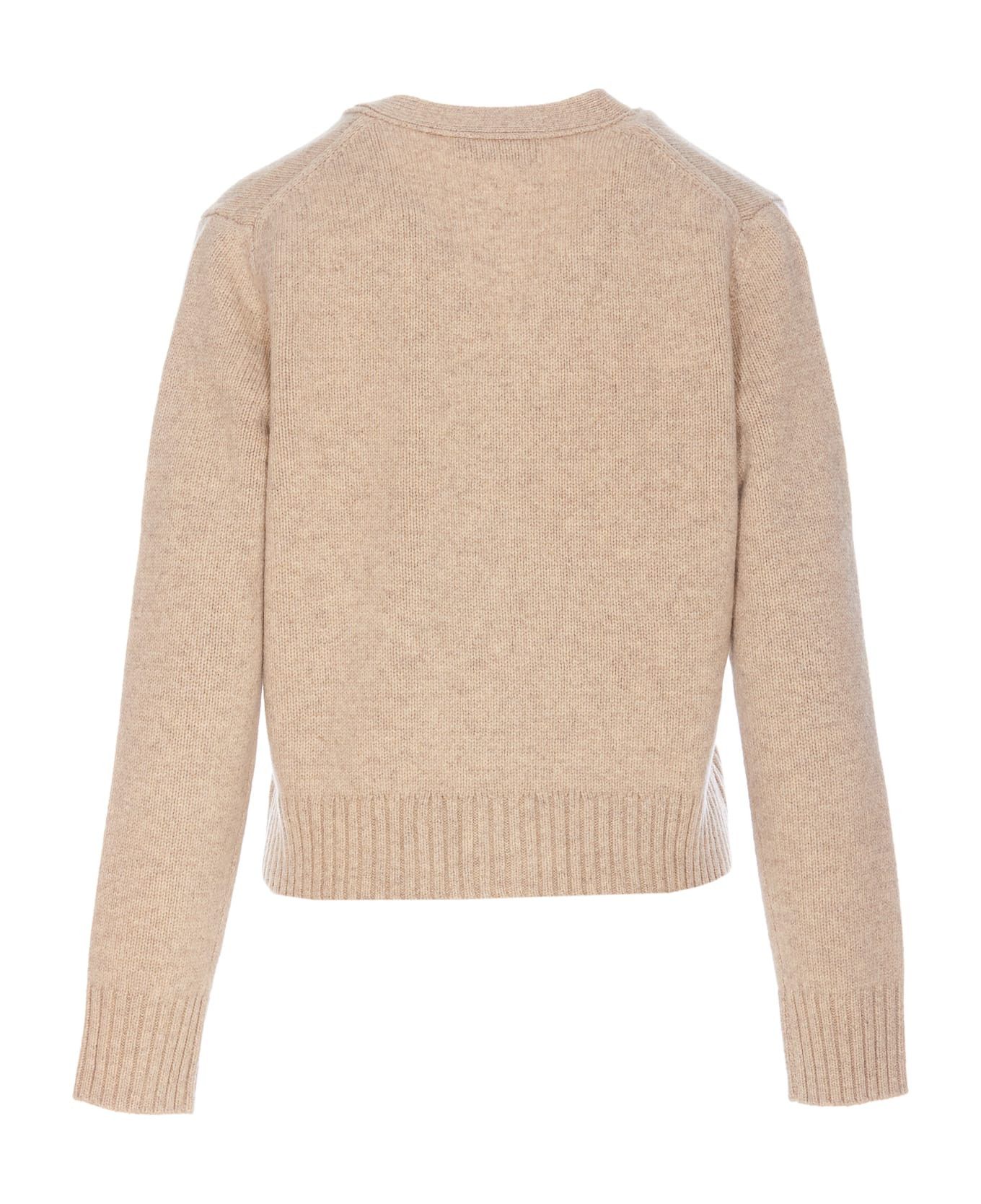 Tory Burch o1s22i1n1024 Short Wool Cardigan in Beige Size S / US 4 / IT 40 - 2 Thumbnail