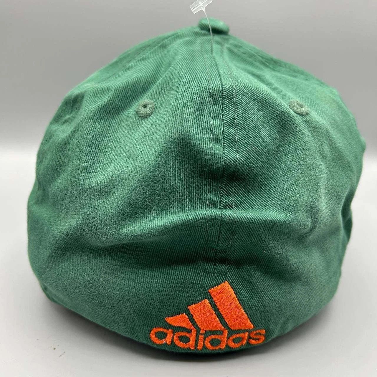Adidas Miami Hurricanes Hat Men Green Adidas Stretch Fitted Cap S-M Size ONE SIZE - 5 Thumbnail