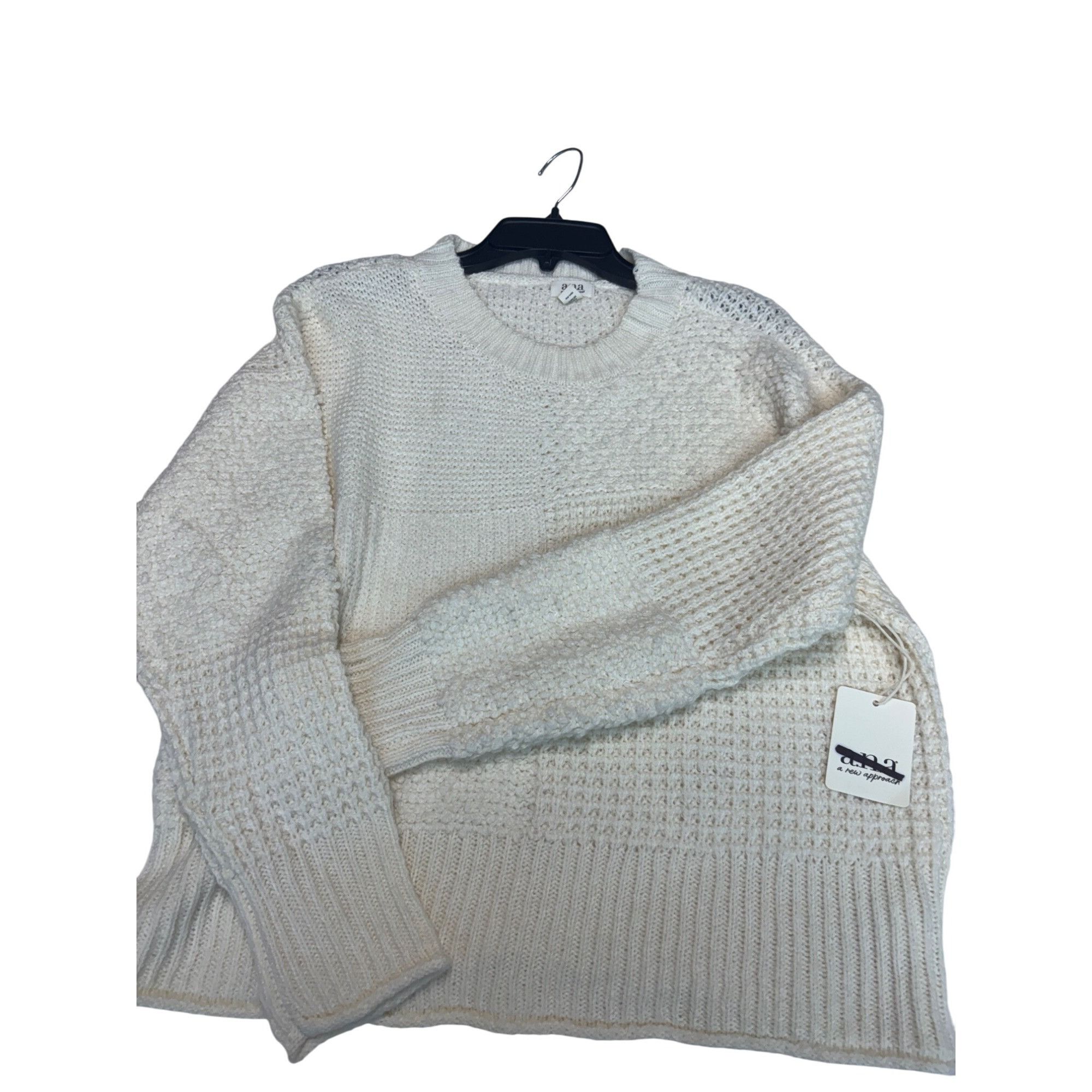Other a.n.a Petite Women’s Textured Stitch Crew Neck Sweater, Ivor Size ONE SIZE - 10 Thumbnail