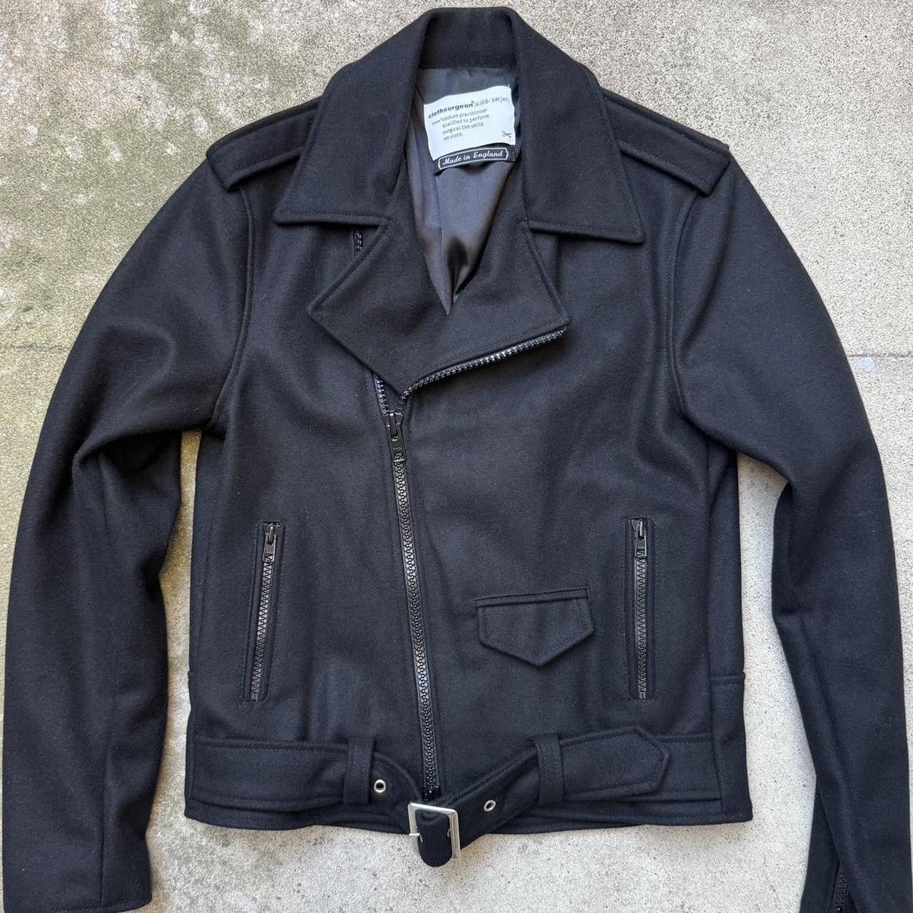 clothsurgeon clothsurgeon black wool biker jacket riders m l Size US M / EU 48-50 / 2 - 3 Thumbnail
