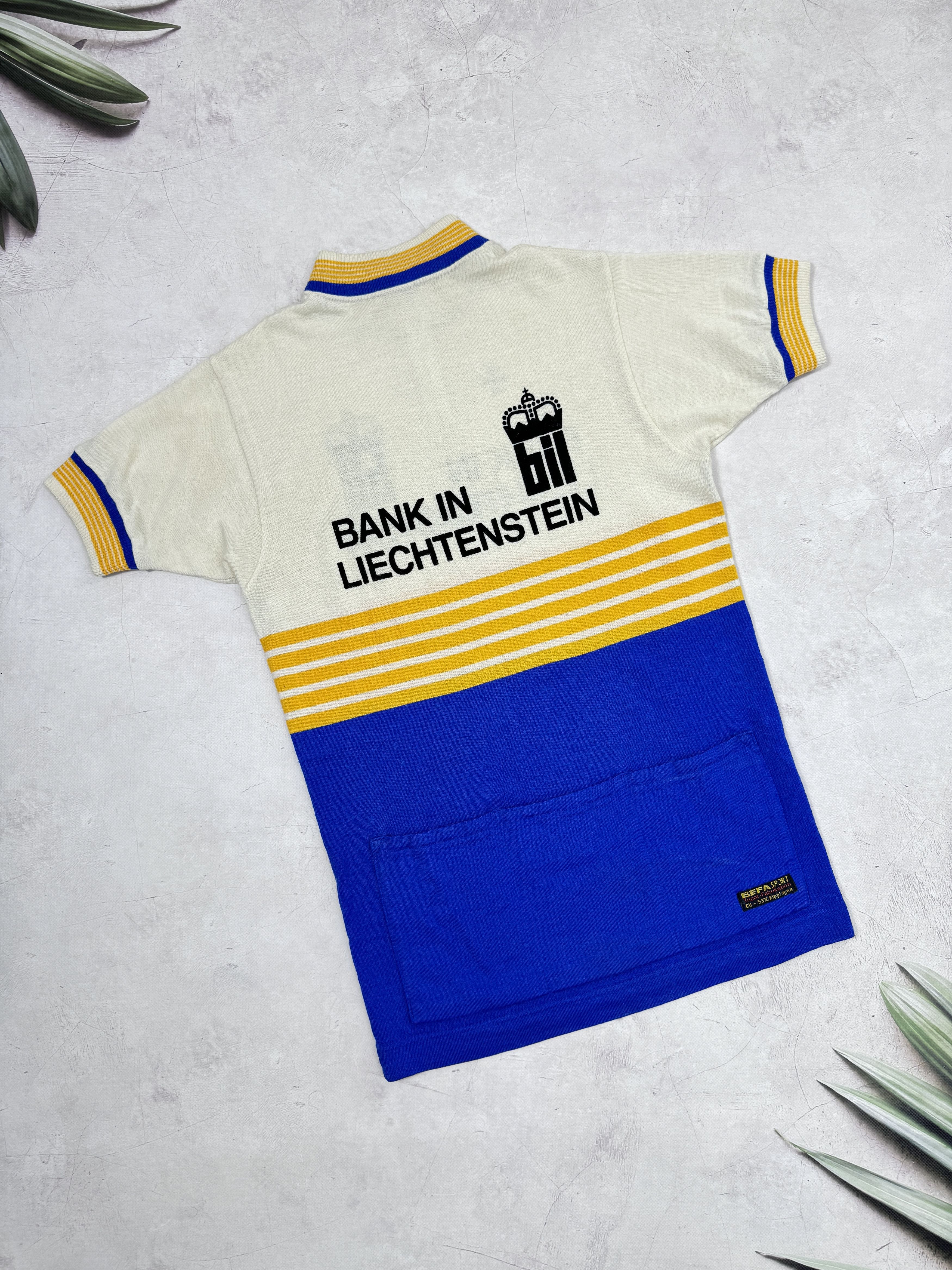 Vintage 70s Bank in Liechtenstein Cycling Jersey by Befa Sport Size US M / EU 48-50 / 2 - 13 Thumbnail
