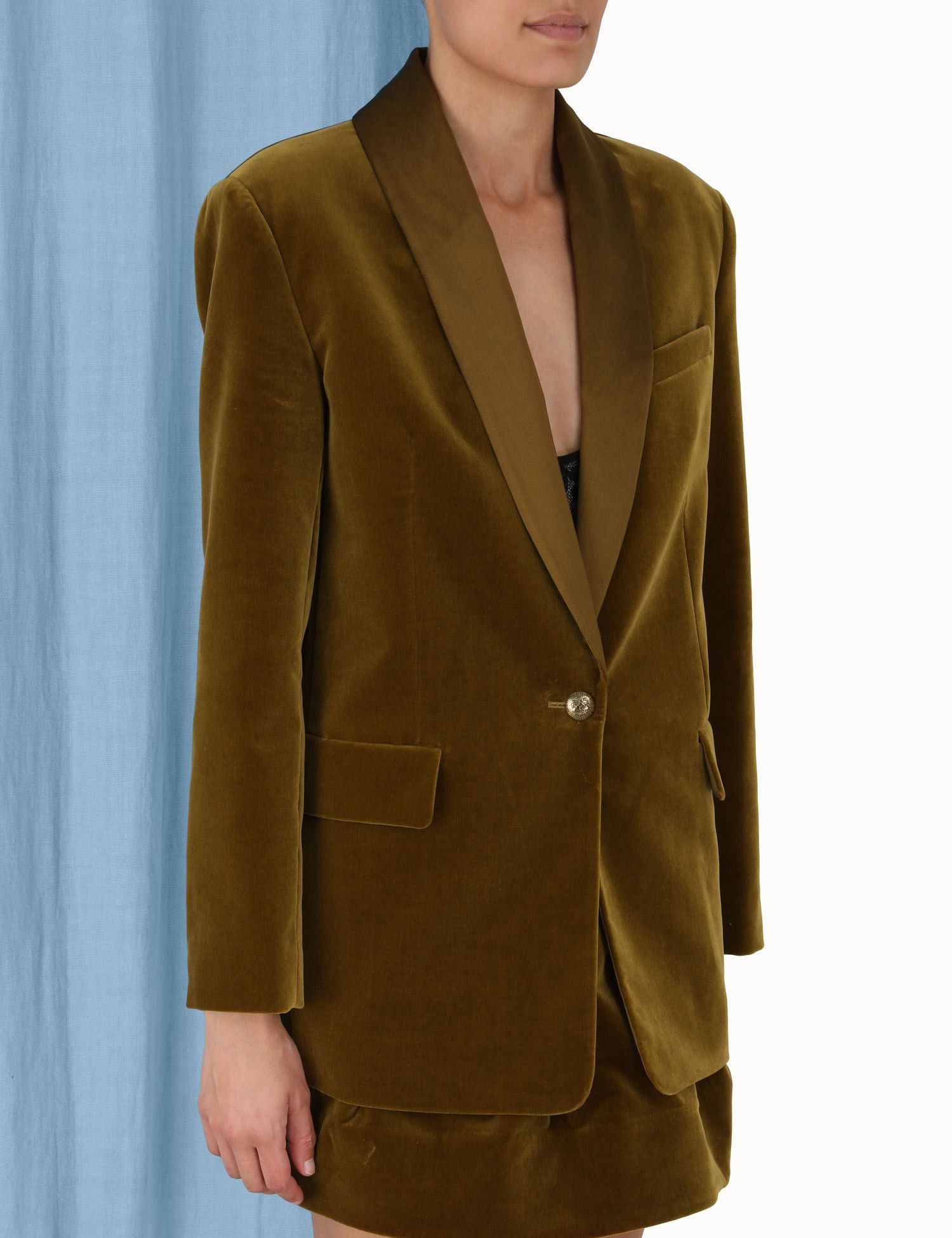 Zimmermann oc11z0225 Lyrical Velvet Dinner Jacket in Yellow Size S / US 4 / IT 40 - 3 Thumbnail