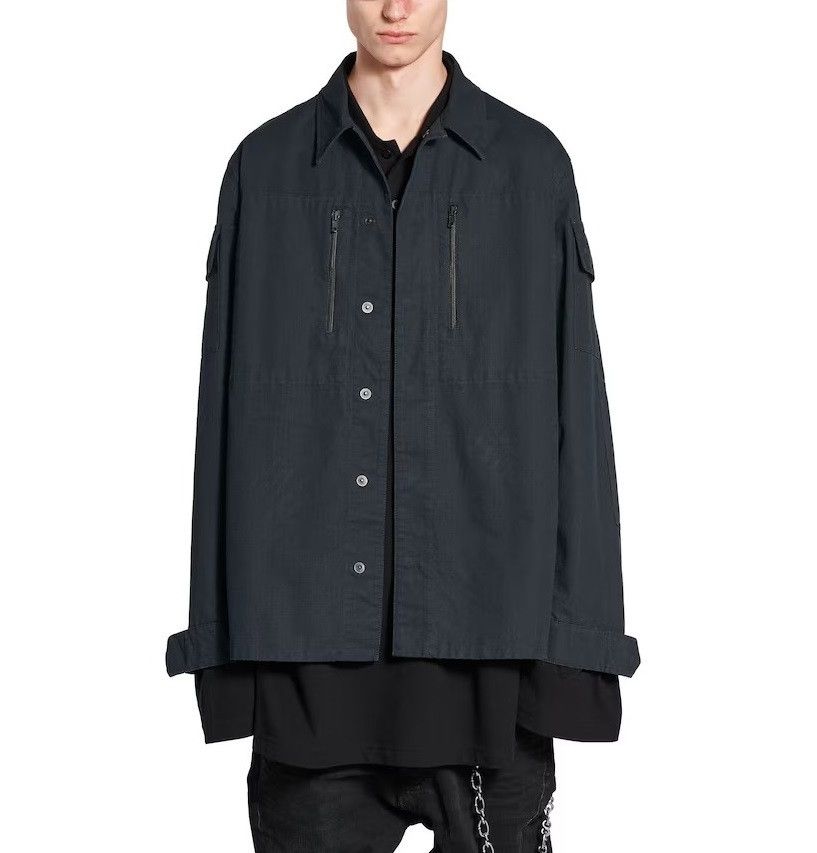 Balenciaga o1bcso1str0426 Military Shirt in Dark Grey Size US S / EU 44-46 / 1 - 6 Thumbnail