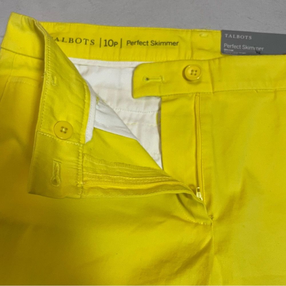 Talbots NWT New Talbots Pedal Pusher Perfect Skimmer Cotton Yellow Size 32" / US 10 / IT 46 - 5 Thumbnail