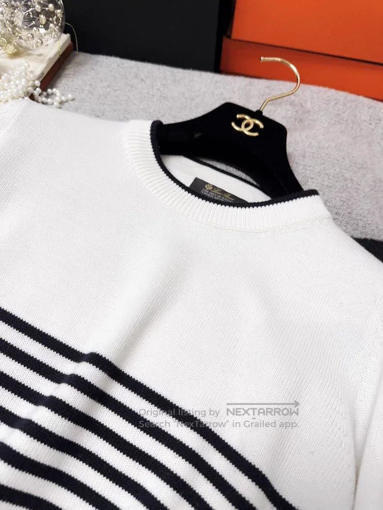 Loro Piana Loro Piana Black and White Color Block Striped Knitted Cas Size S / US 4 / IT 40 - 5 Thumbnail