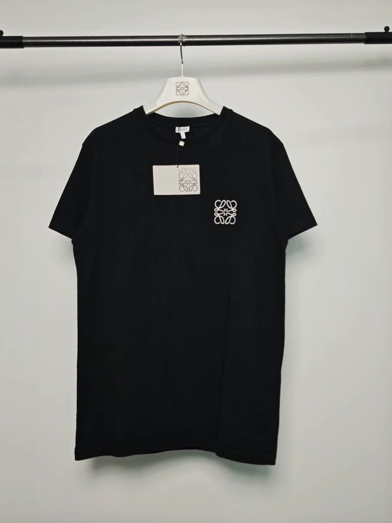 LOEWE Solid printed Logo round neck turtleneck cotton shor