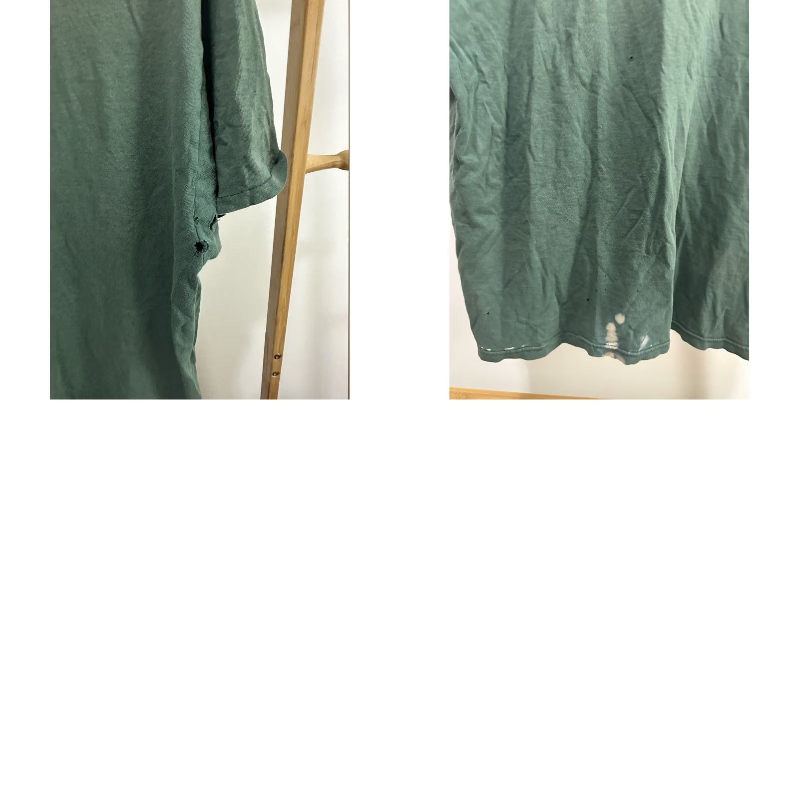 Fruit Of The Loom VINTAGE Fruit of the Loom T-Shirt L Green WIP Work Soft Pocket Front Thrashed Faded Worn Size US L / EU 52-54 / 3 - 8 Thumbnail