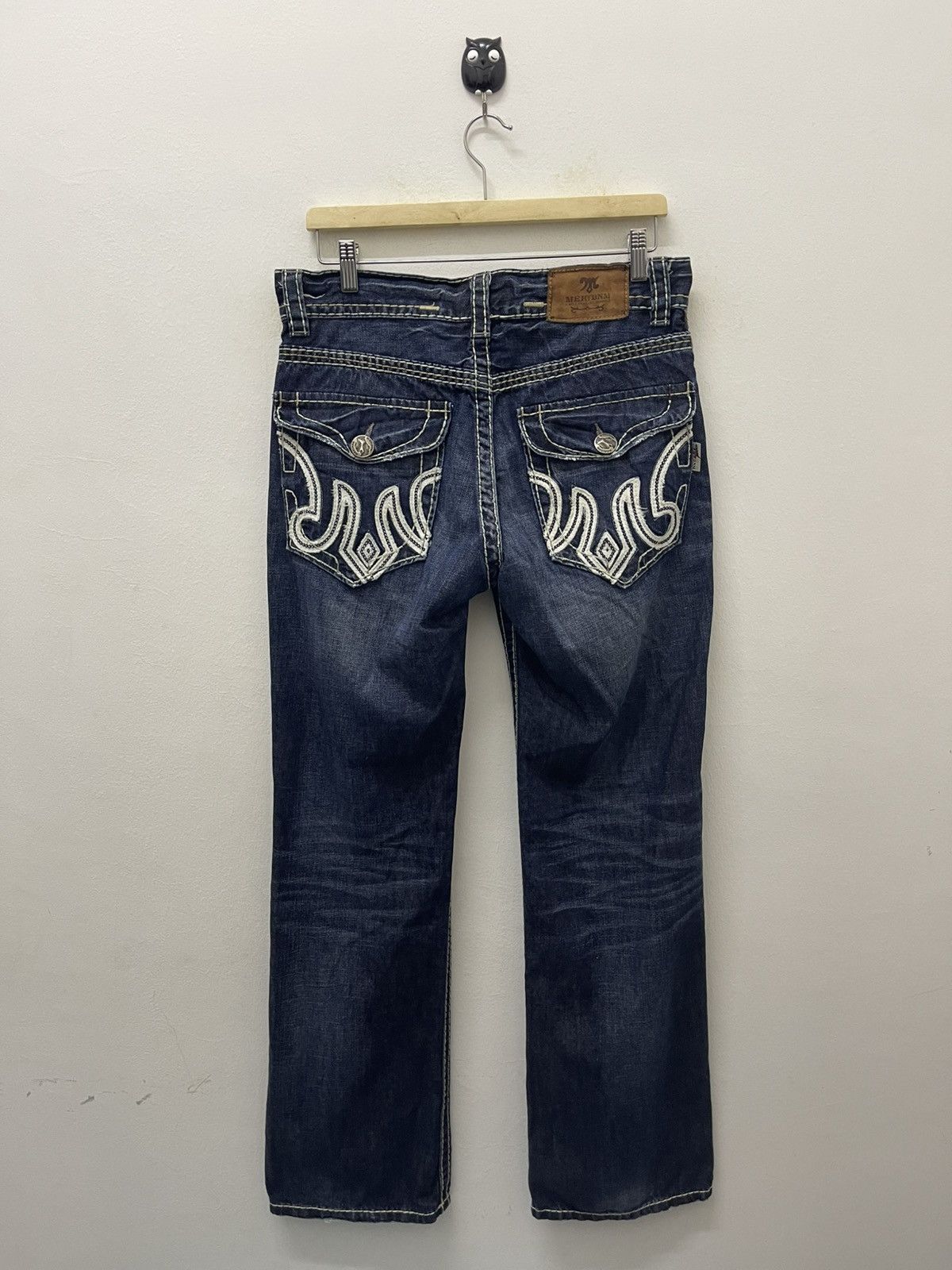 Mek Denim Rare Vintage MEK DENIM Affliction y2k Style Bootcut Flare Size US 31 - 1 Thumbnail