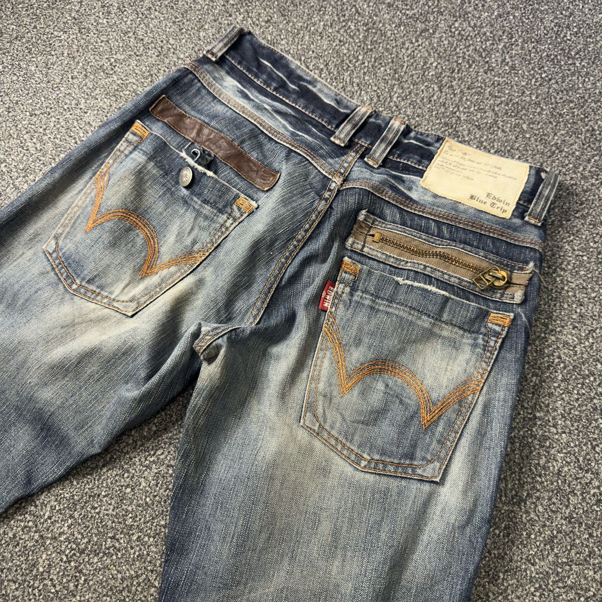 Beauty Beast 🔥🇯🇵 Japanese Denim Edwin Blue Trip Boot Cut Jeans W32 Size US 32 / EU 48 - 7 Thumbnail