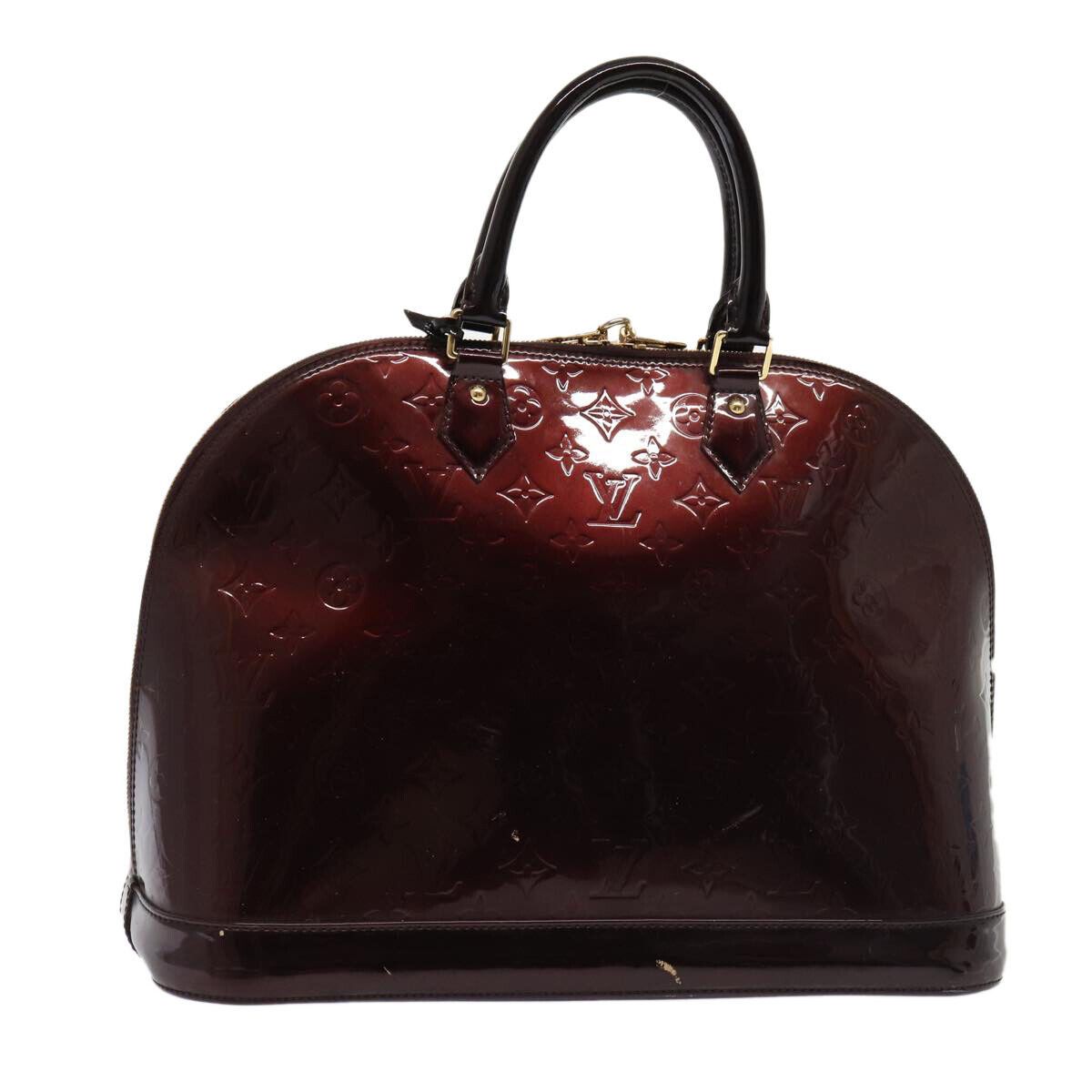 Louis Vuitton LOUIS VUITTON Monogram Vernis Alma GM Hand Bag Amarante Size ONE SIZE - 1 Thumbnail