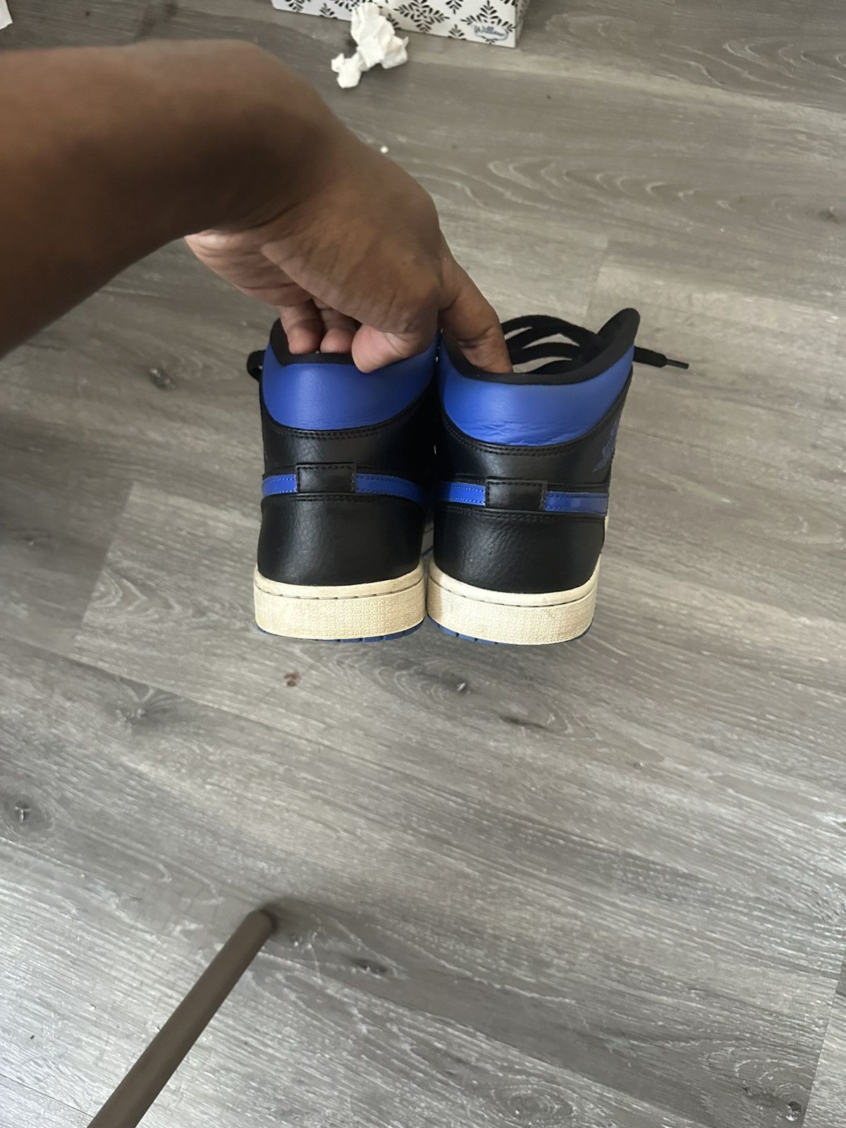 Jordan Brand Air jordan 1 mid black royal blue Size US 11 / EU 44 - 4 Thumbnail