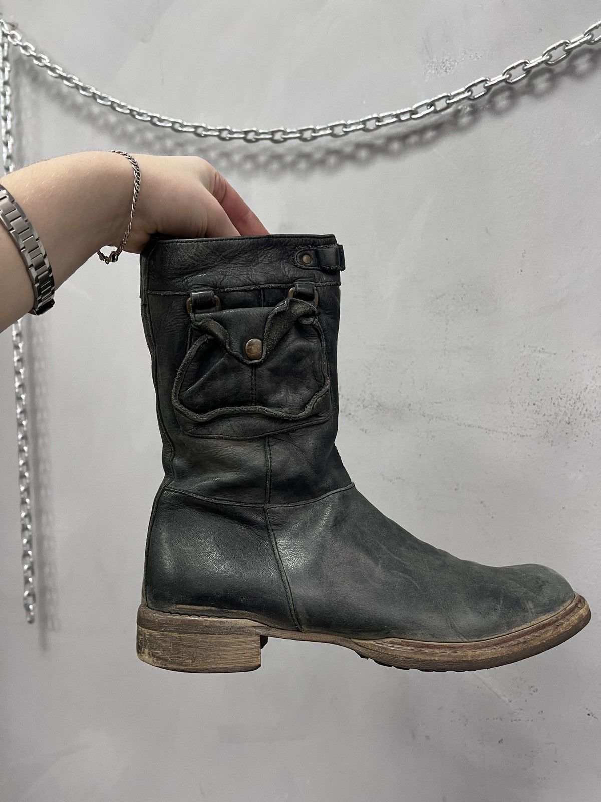 Undercover Moto platform boots 90s Leather Undercover style japanese Size US 7.5 / EU 40-41 - 7 Thumbnail