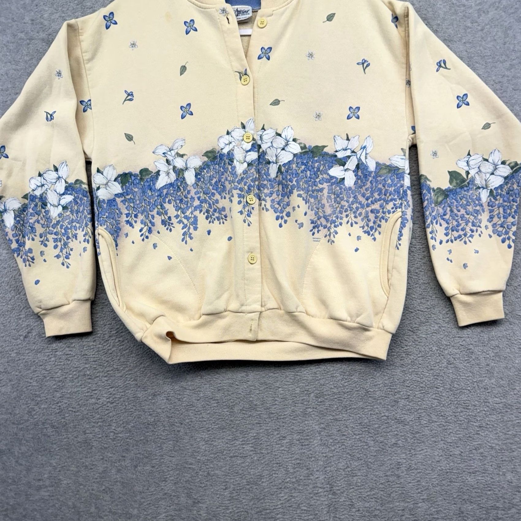 4SDESIGNS VINTAGE Artisans Sunschein Designs Womens Floral Cardigan Sweater M Cottage Grandma Size M / US 6-8 / IT 42-44 - 2 Thumbnail