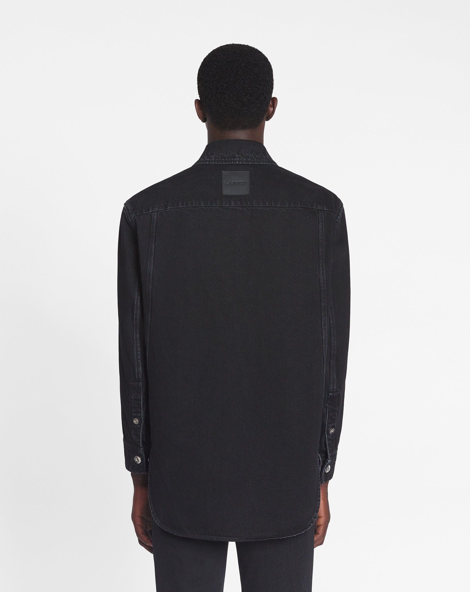 Lanvin o1tko10825 Cocoon Denim Shirt in Washed Black Size US XXL / EU 58 / 5 - 4 Thumbnail