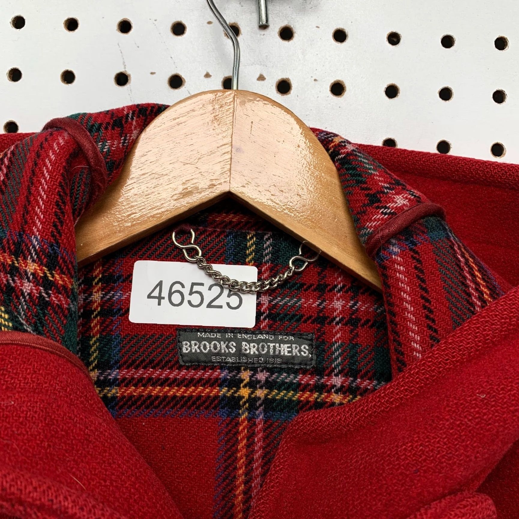 Brooks Brothers VINTAGE Brooks Brothers Wool Duffle Coat Womens XS Red Plaid Hooded Lined Winter Style Overcoat Women XS Red Brooks Brothers Coat Size XS / US 0-2 / IT 36-38 - 2 Thumbnail