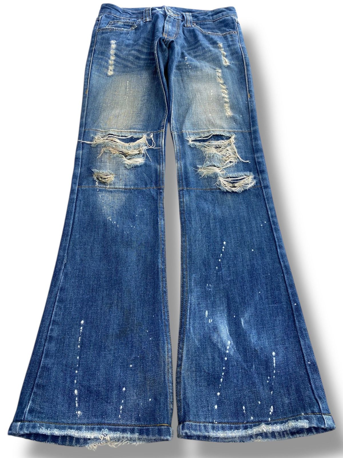 Japanese Brand Japanese Brand Splatted Paint Style Boot Cut Jeans Size 29" - 1 Thumbnail