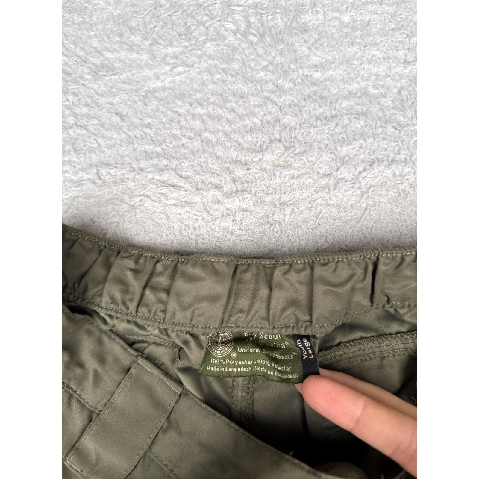 Vintage Boy Scouts Of America Shorts Mens Cargo Uniform Switchback BSA Green L Adjustable Waistband Size US 33 - 6 Thumbnail