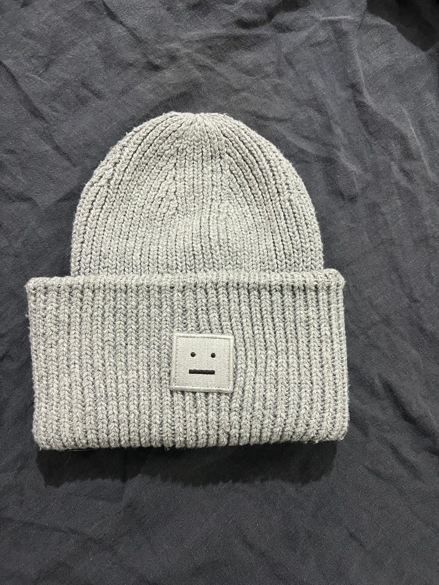 Acne Studios grey face is ribbed beanie Size ONE SIZE - 1 Thumbnail